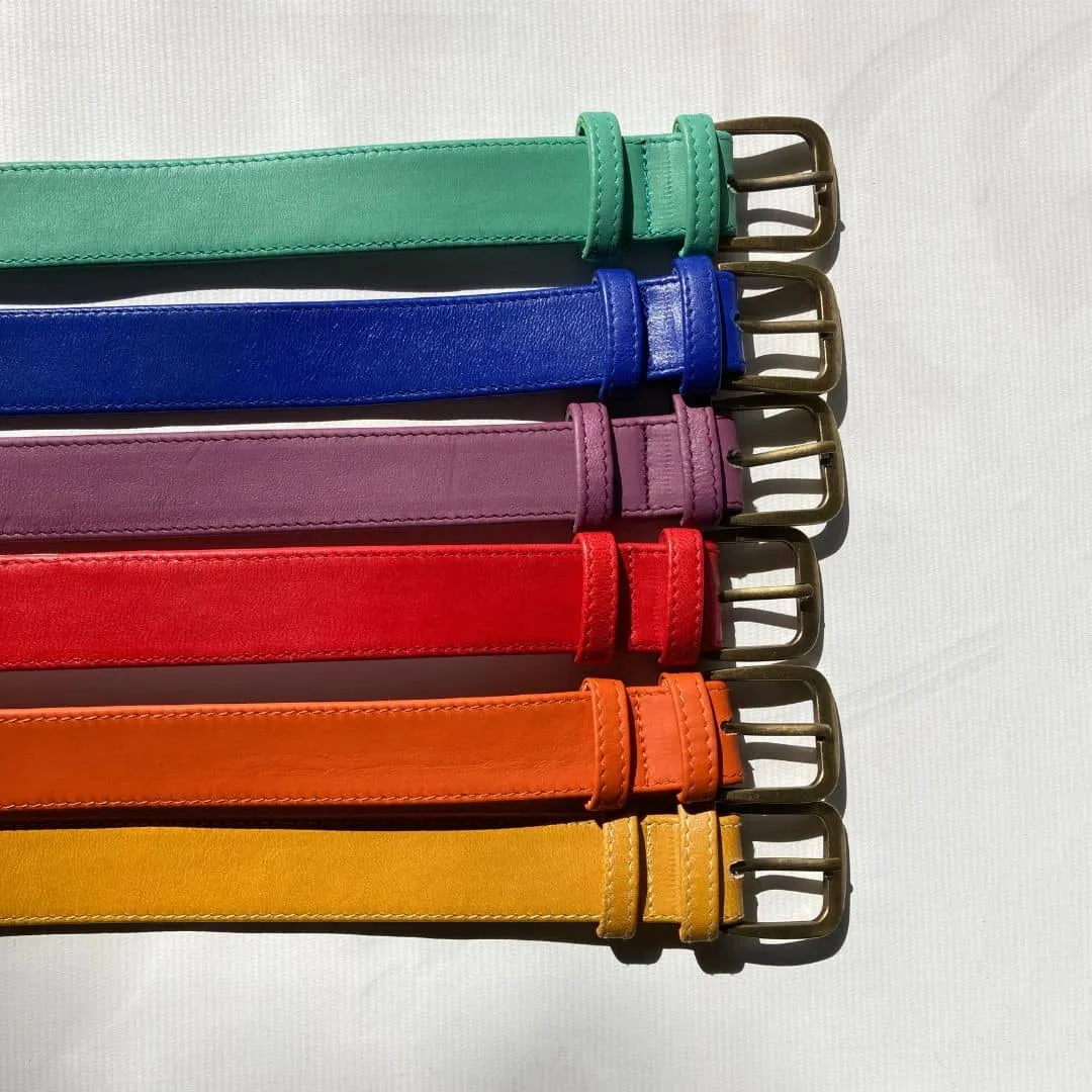 Plus Size Leather Belt - Yellow