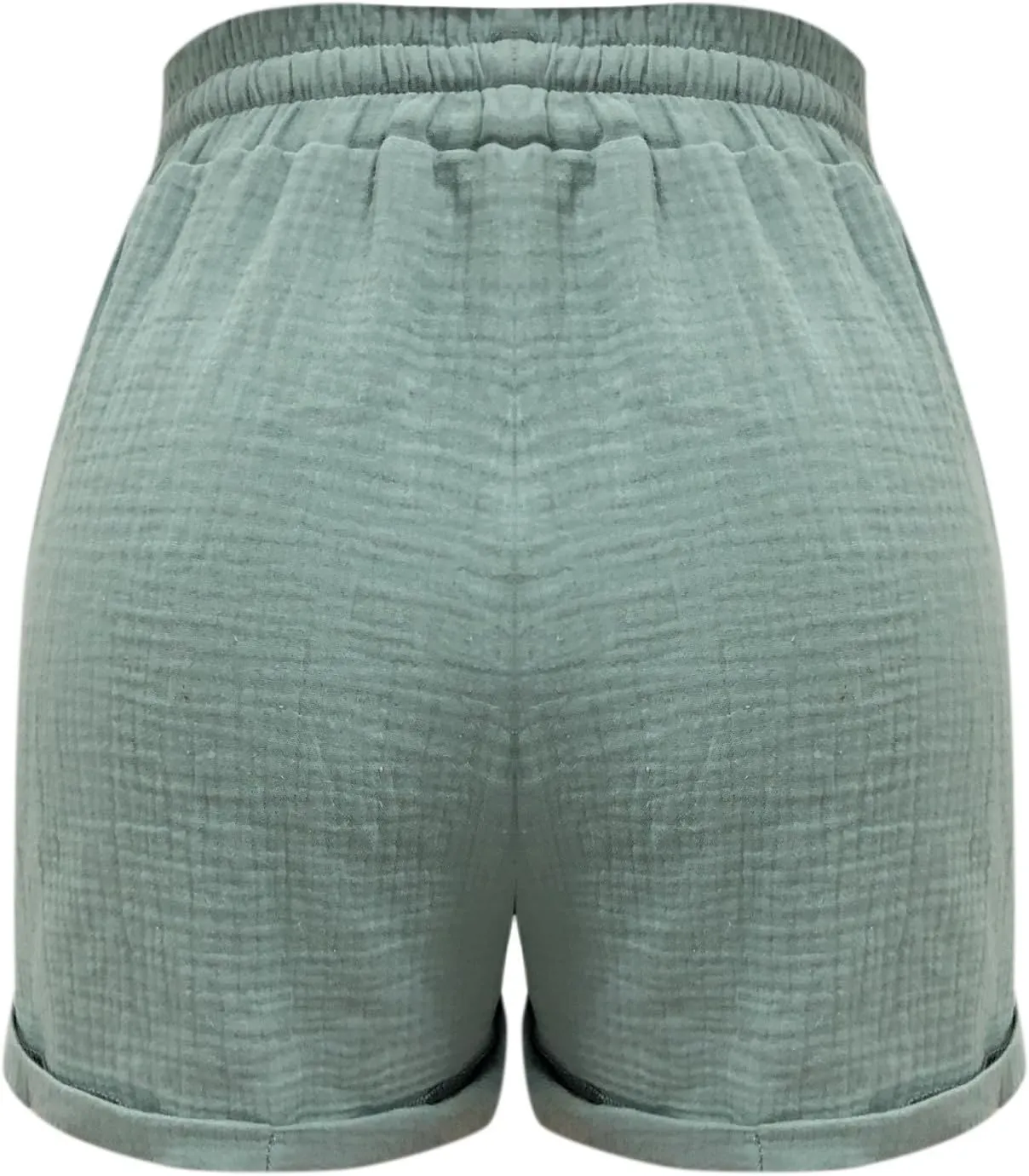 Plus Size Shorts for Women Summer Casual Comfy Linen Shorts Drawstring Elastic Waist Lightweight Hiking Shorts