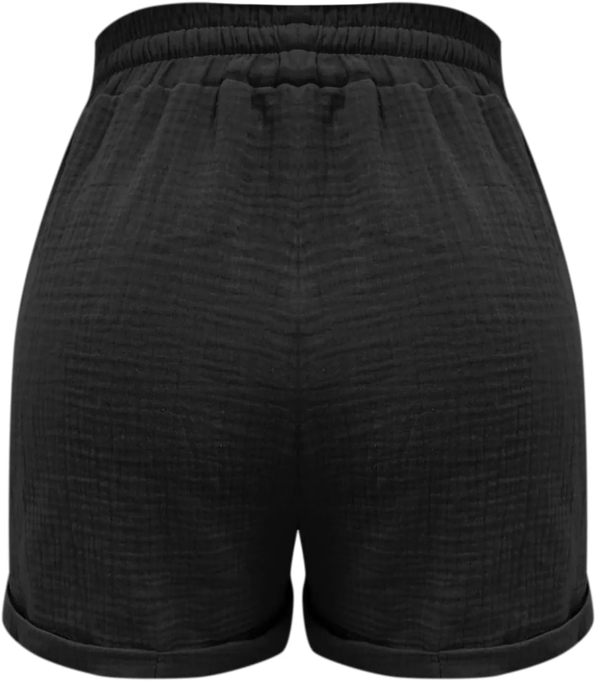 Plus Size Shorts for Women Summer Casual Comfy Linen Shorts Drawstring Elastic Waist Lightweight Hiking Shorts