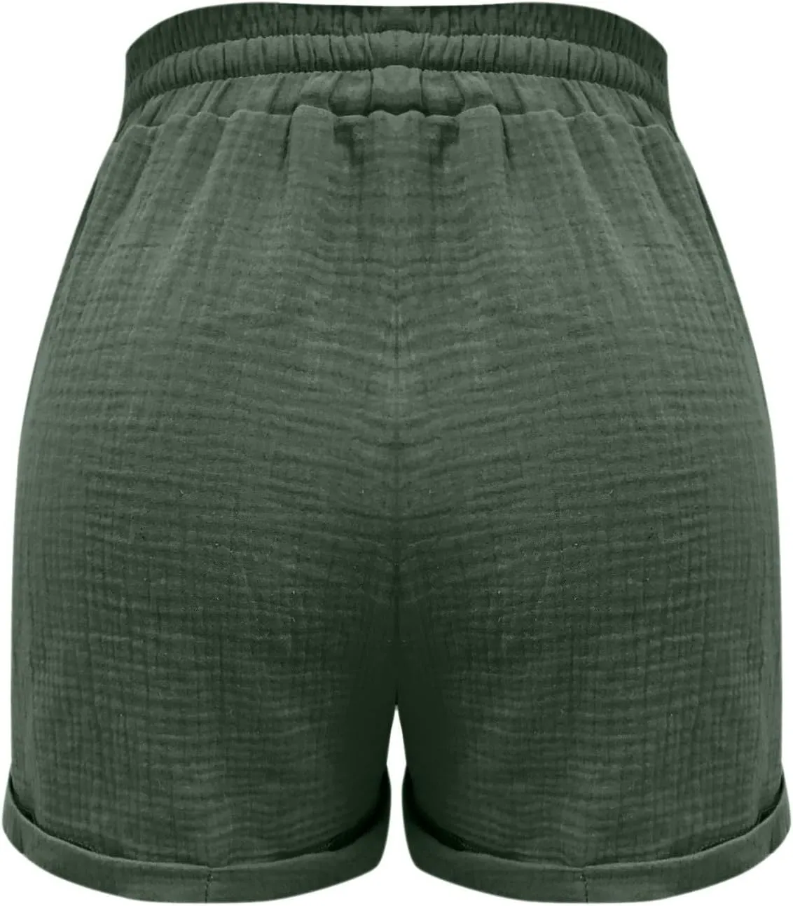 Plus Size Shorts for Women Summer Casual Comfy Linen Shorts Drawstring Elastic Waist Lightweight Hiking Shorts