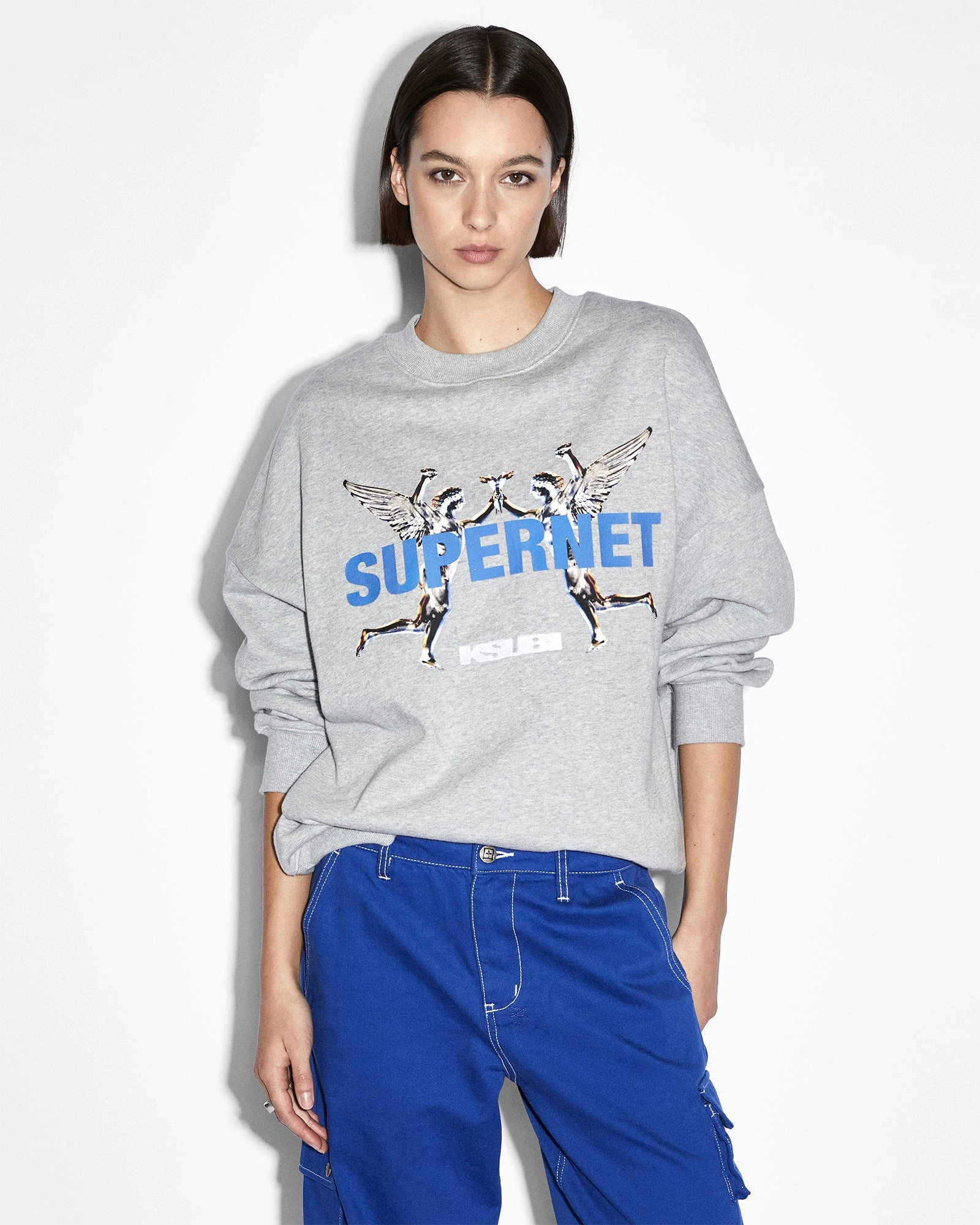 SUPERNET OH G CREW GREY MARLE Relaxed casual fit