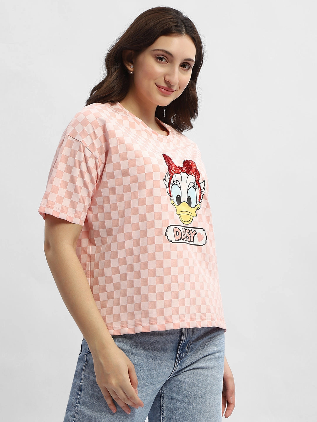 Madame Disney Donald Duck Pink Cotton T-Shirt Elderly Comfort