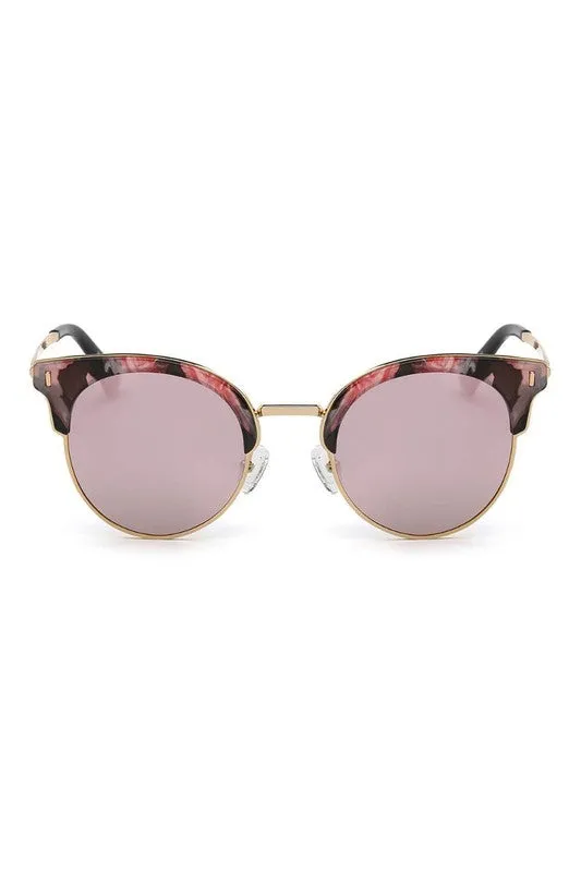 Polarized Round Cat Eye Sunglasses