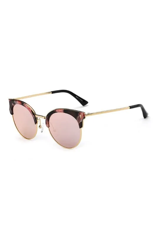 Polarized Round Cat Eye Sunglasses