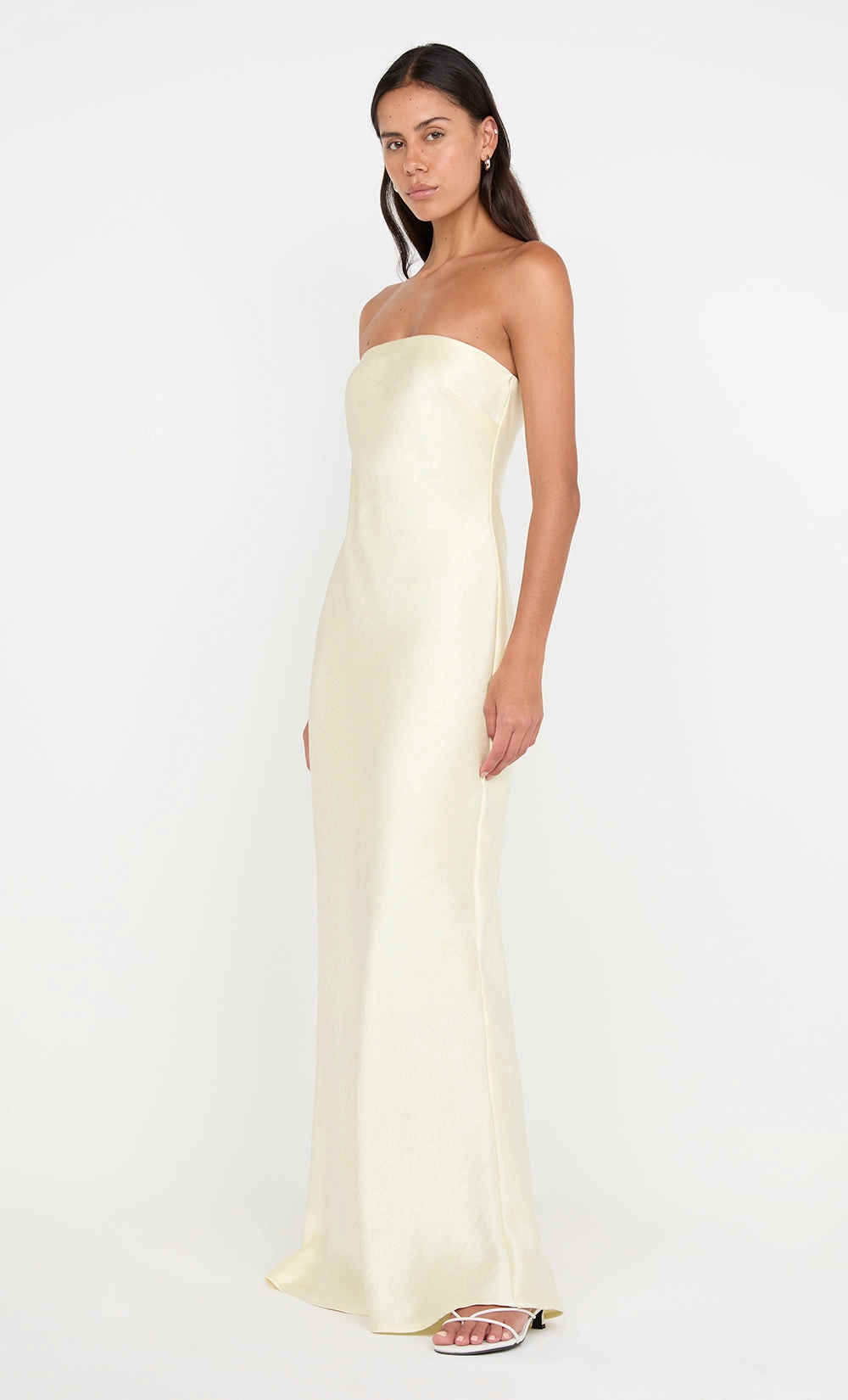 AUSTEN STRAPLESS MAXI DRESS - ICE YELLOW Soft and Light Bridal-Shower