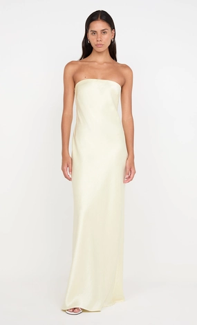 Bold Pattern AUSTEN STRAPLESS MAXI DRESS - ICE YELLOW