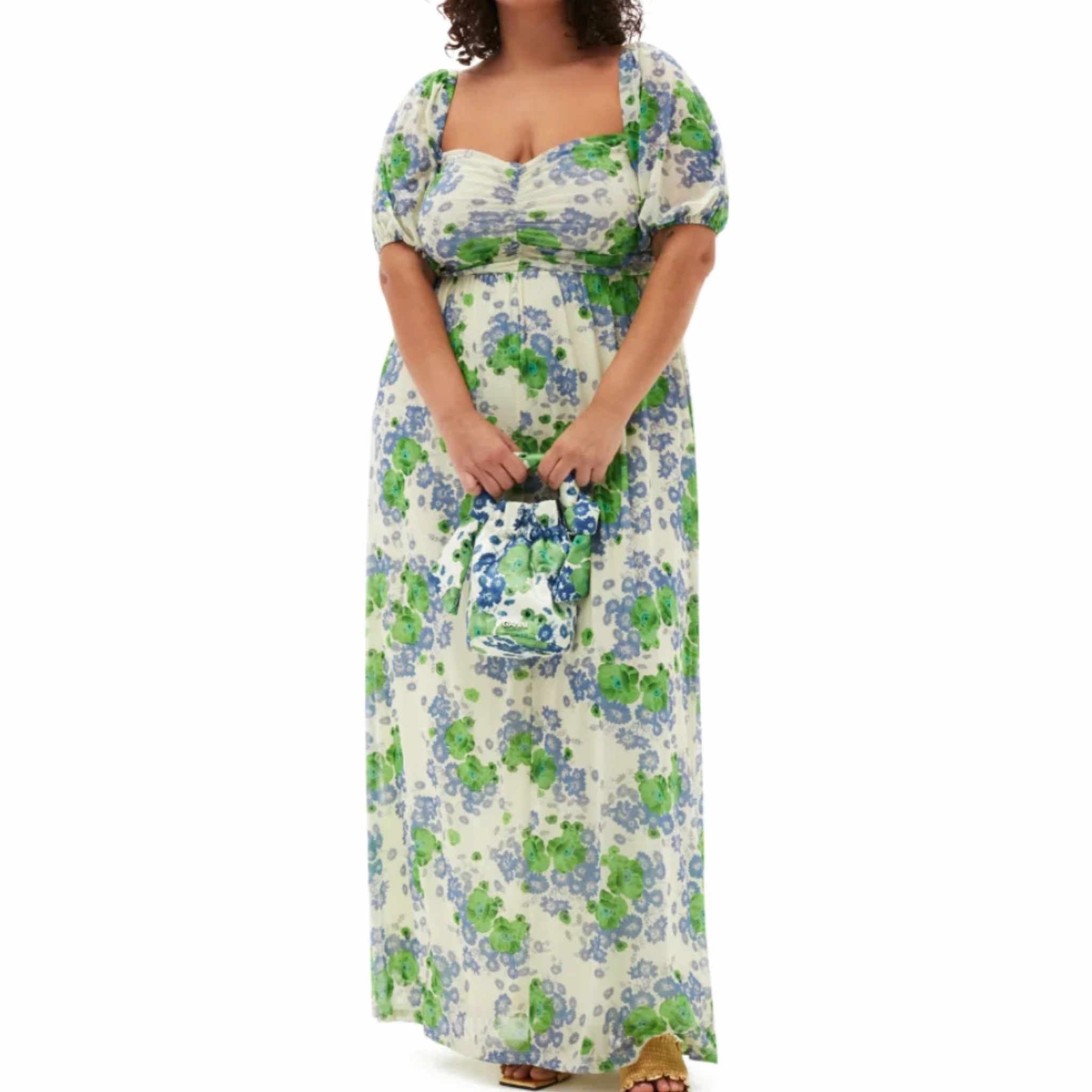 Versatile Wear Smooth Vibes Printed Mesh Puff Sleeve Dress