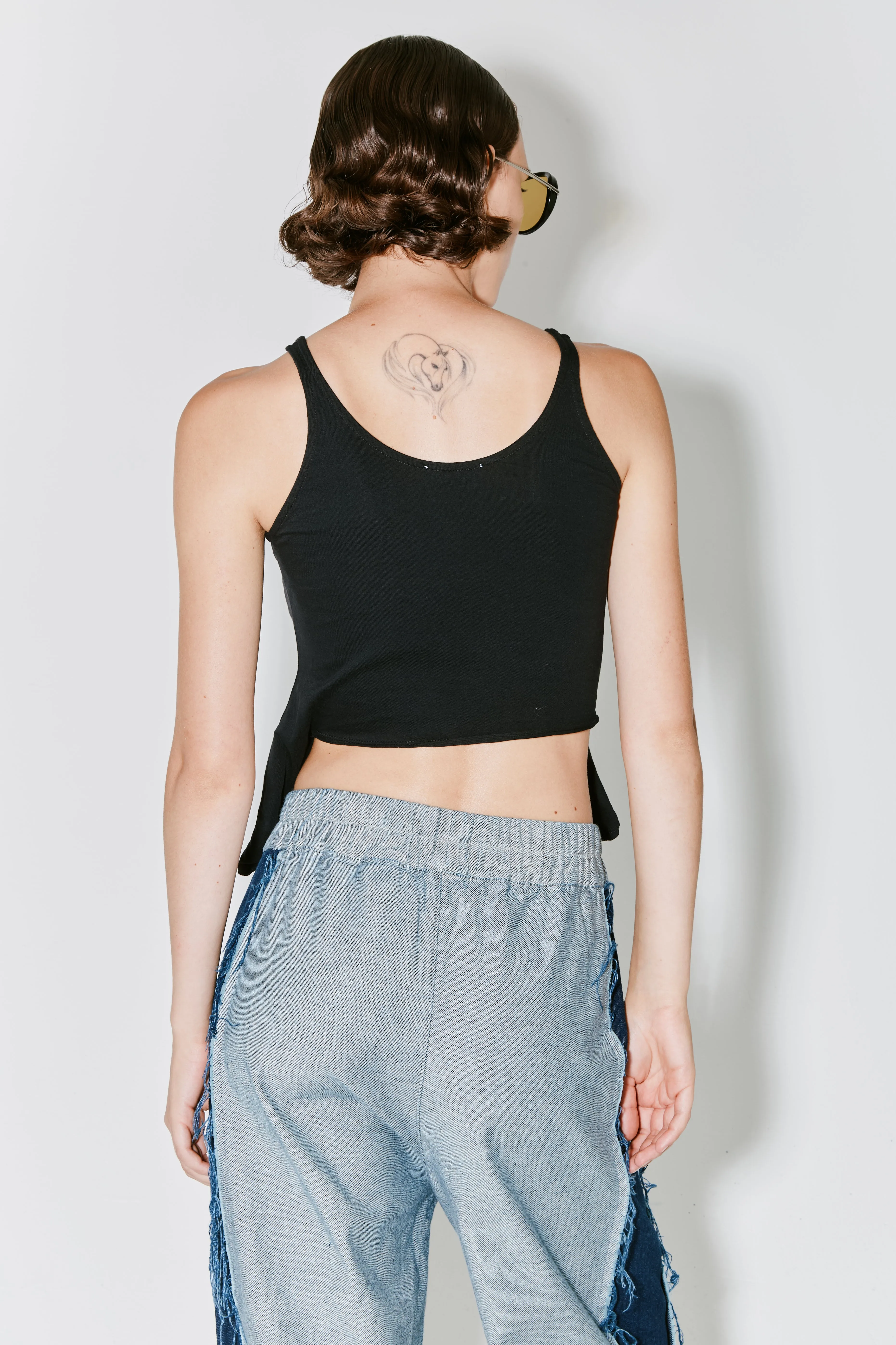 POLLY pants blue denim inside out