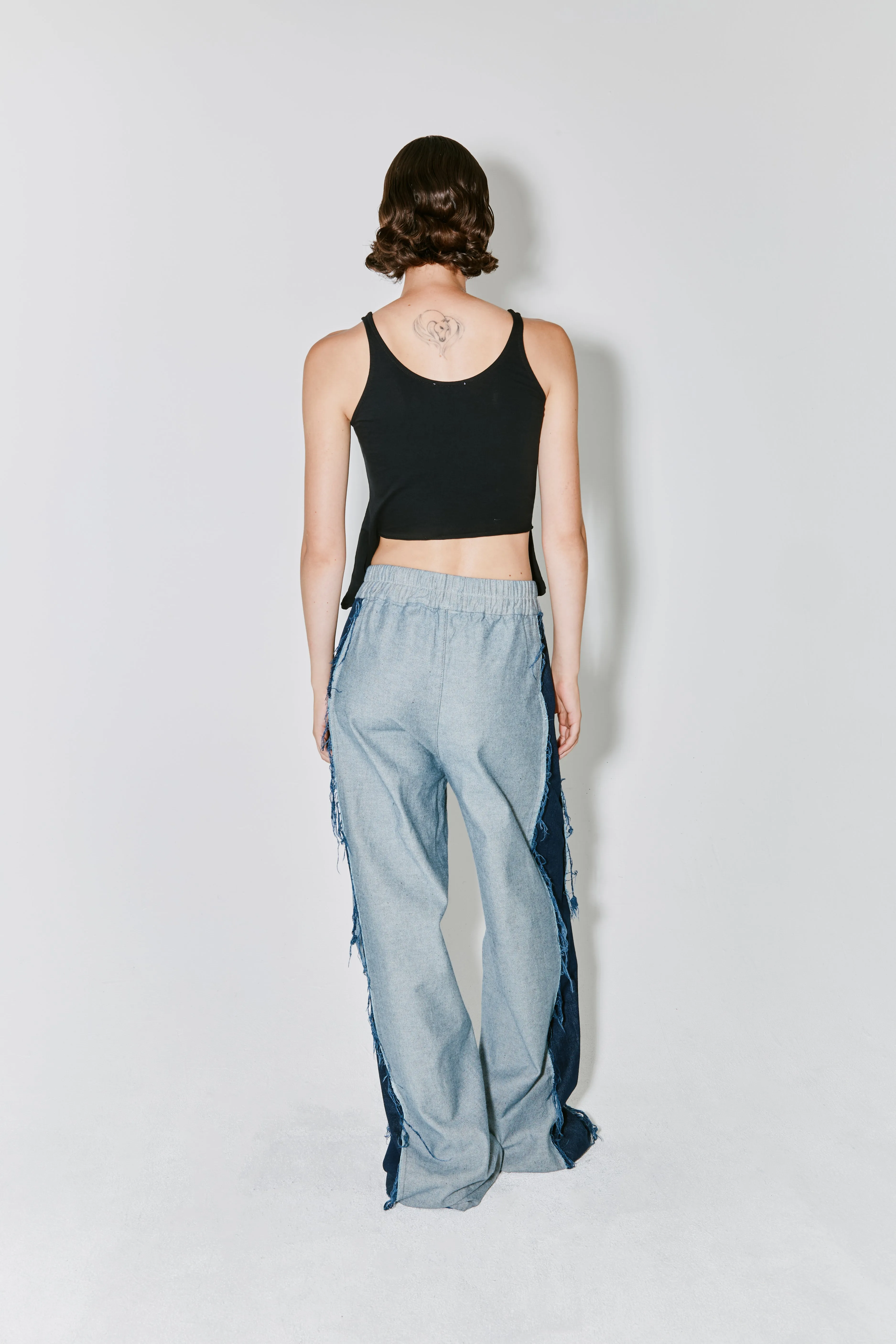 POLLY pants blue denim inside out