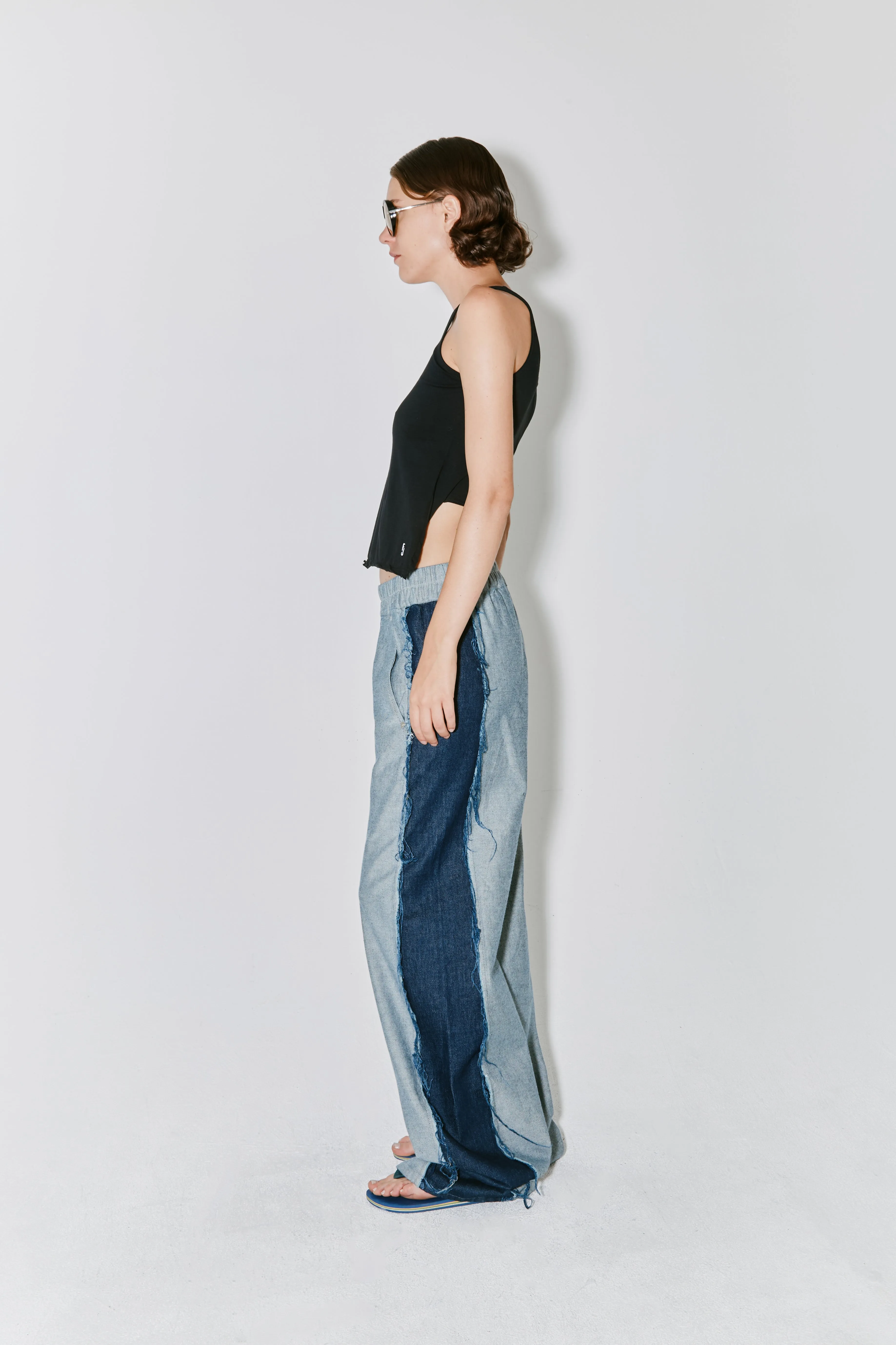 POLLY pants blue denim inside out