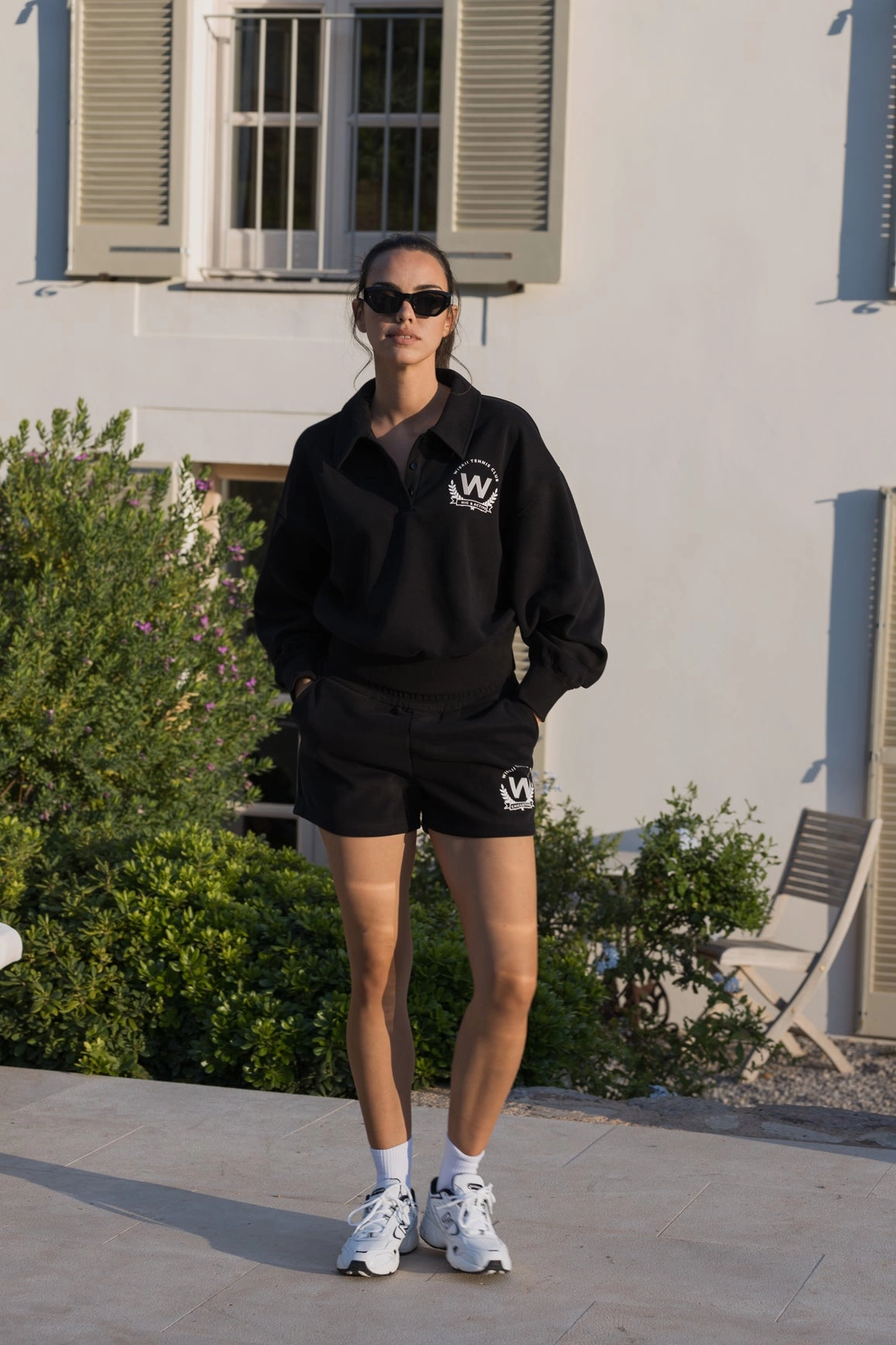 Polo Button Front Sweatshirt Professional Look