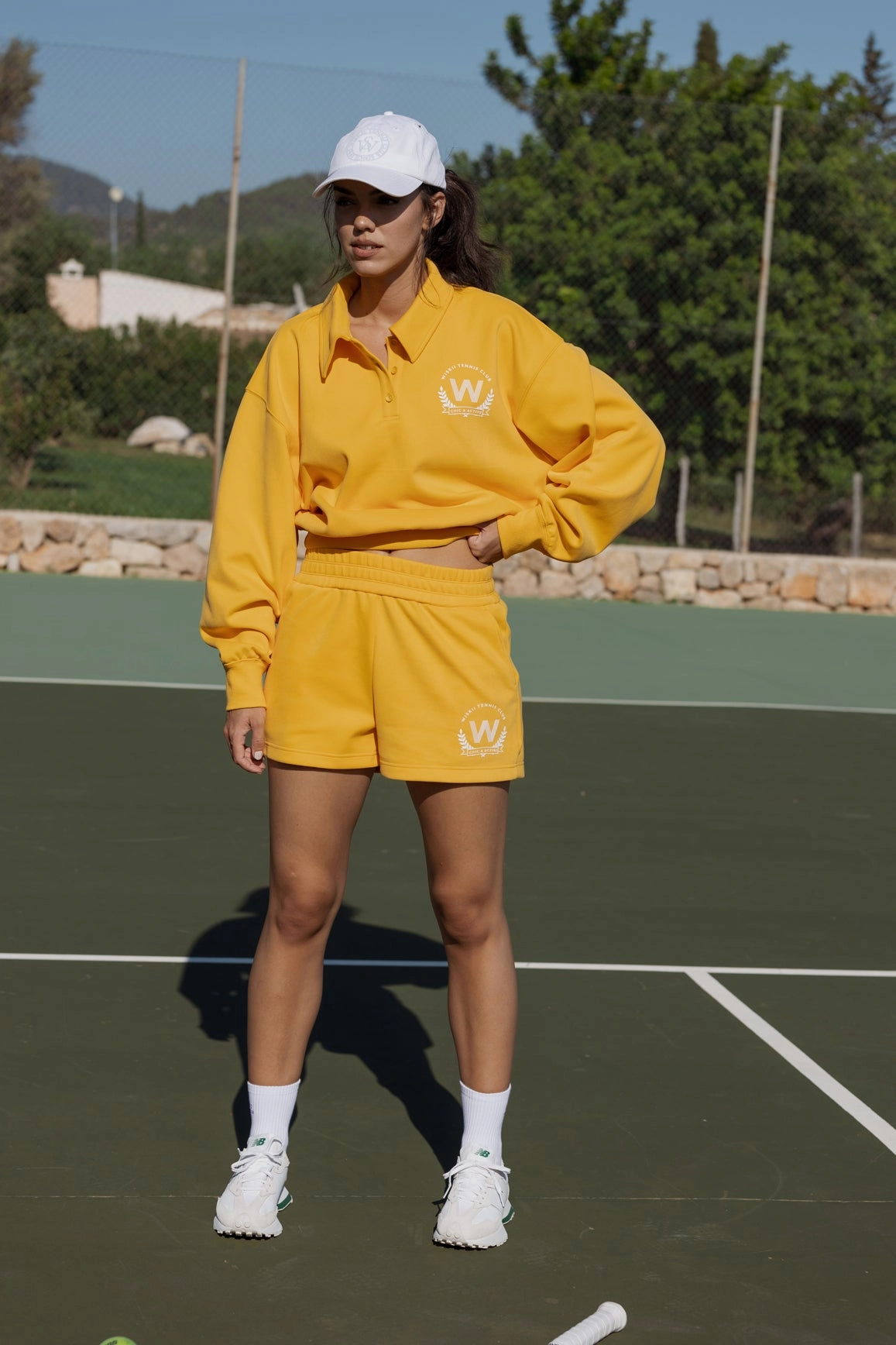 Polo Button Front Sweatshirt Placket Reinforcement Outdoor Look