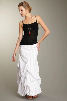 Smart Design Moisture wicking Poplin Balloon Skirt - Red/Black Stripe