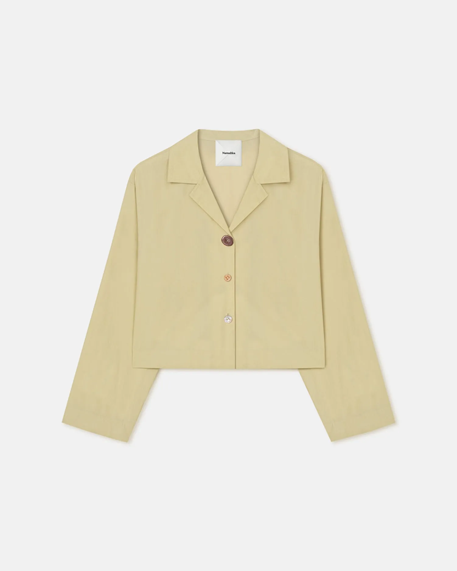muted colors Vally - Washed Calico Shirt - Sage