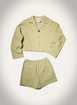 Neutral Tones Beach essential Vally - Washed Calico Shirt - Sage