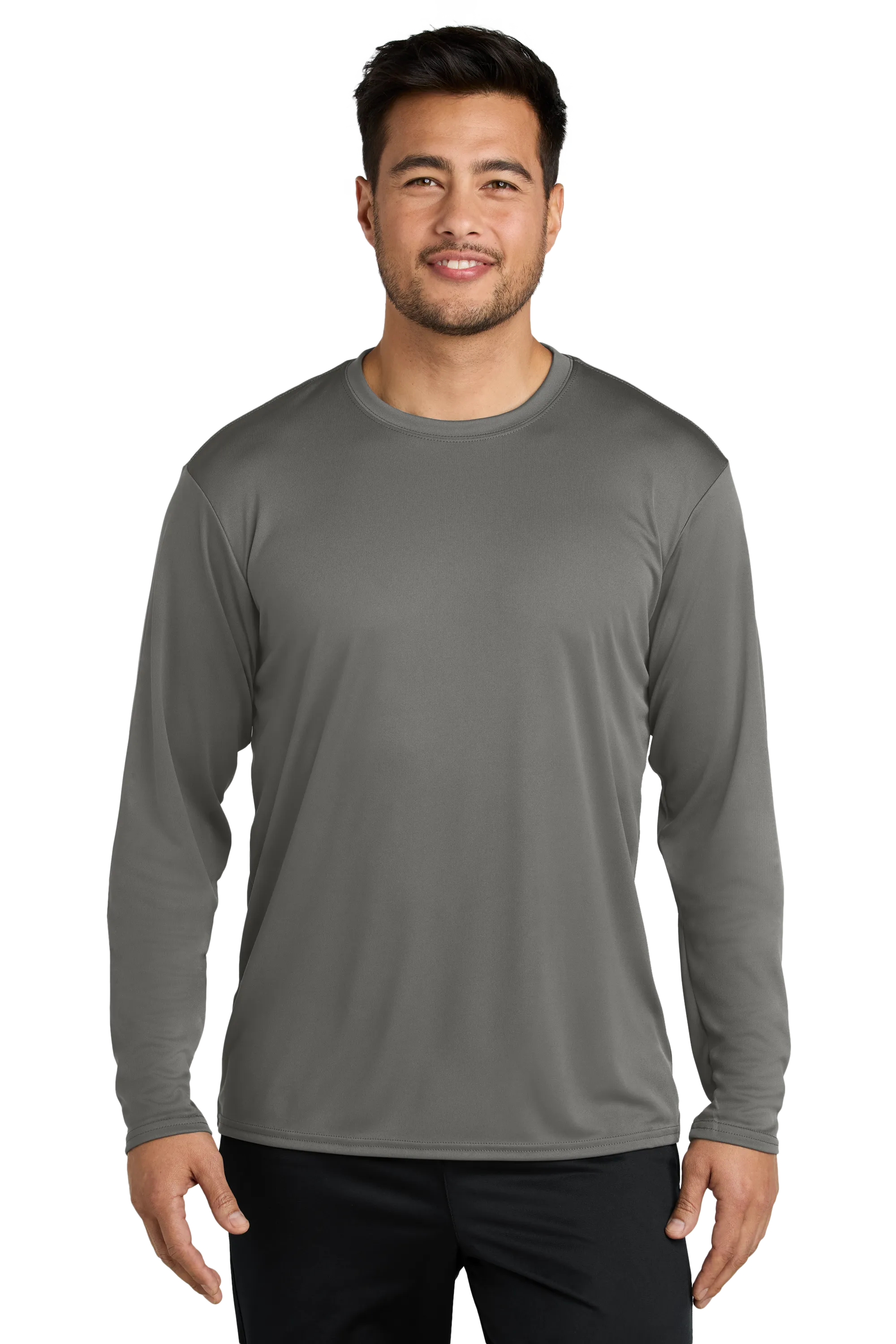 Port & Company® Long Sleeve Performance Tee - Grey Concrete