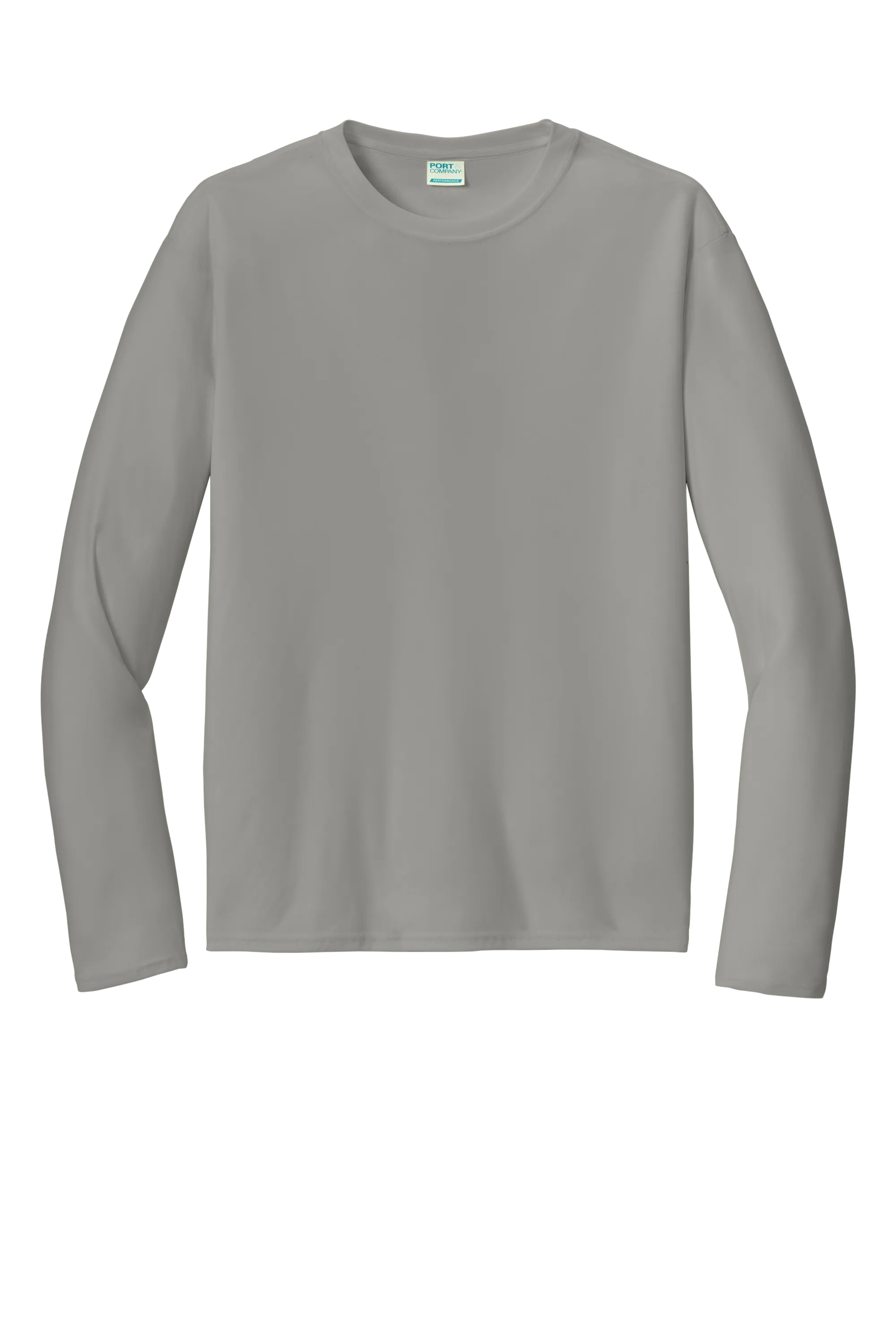 Port & Company® Long Sleeve Performance Tee - Grey Concrete