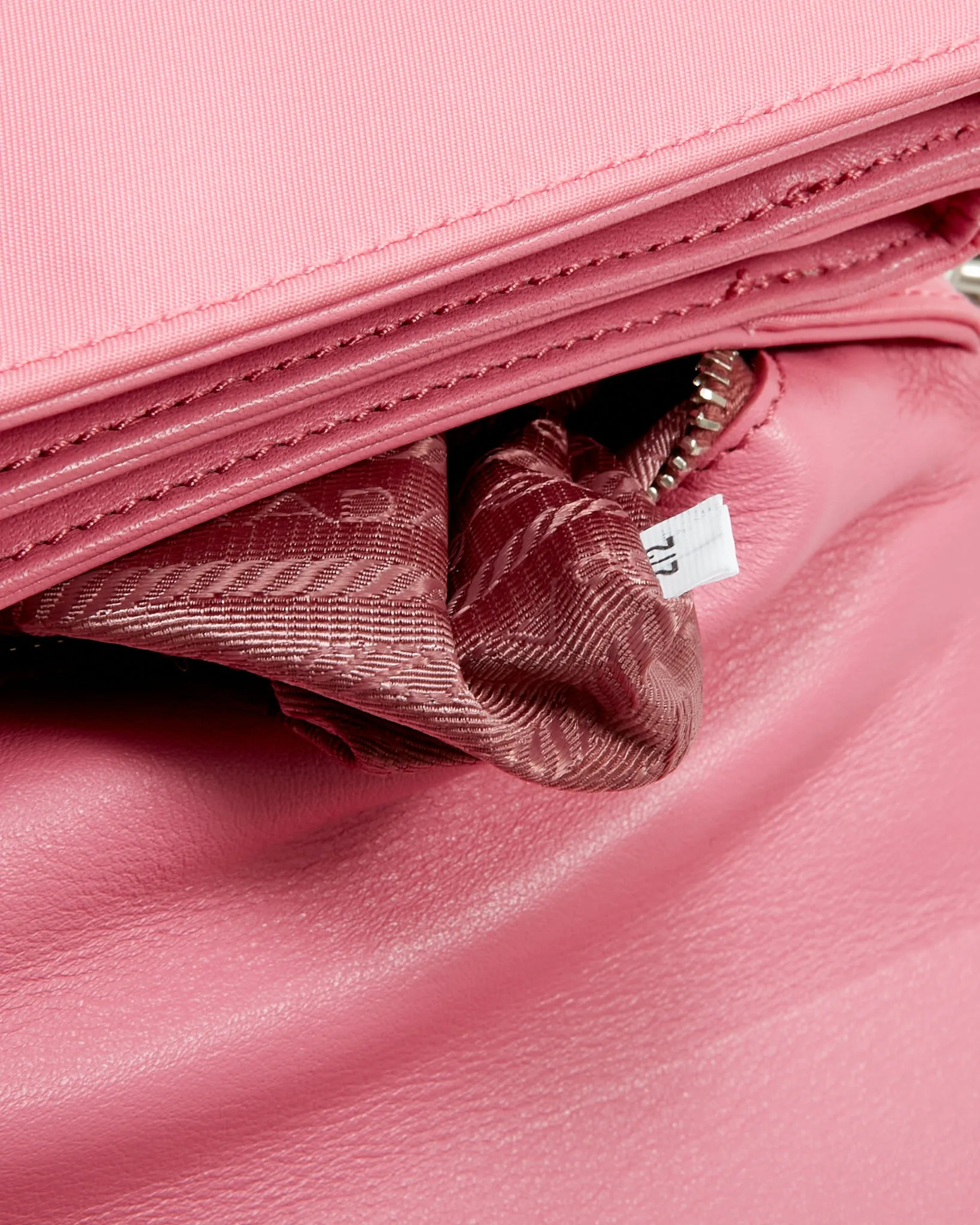 Prada Pink Saffiano Leather & Nylon Tessuto Crossbody Bag