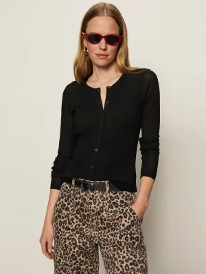 Lightweight Ribbed Cardi Black Fresh Outfit