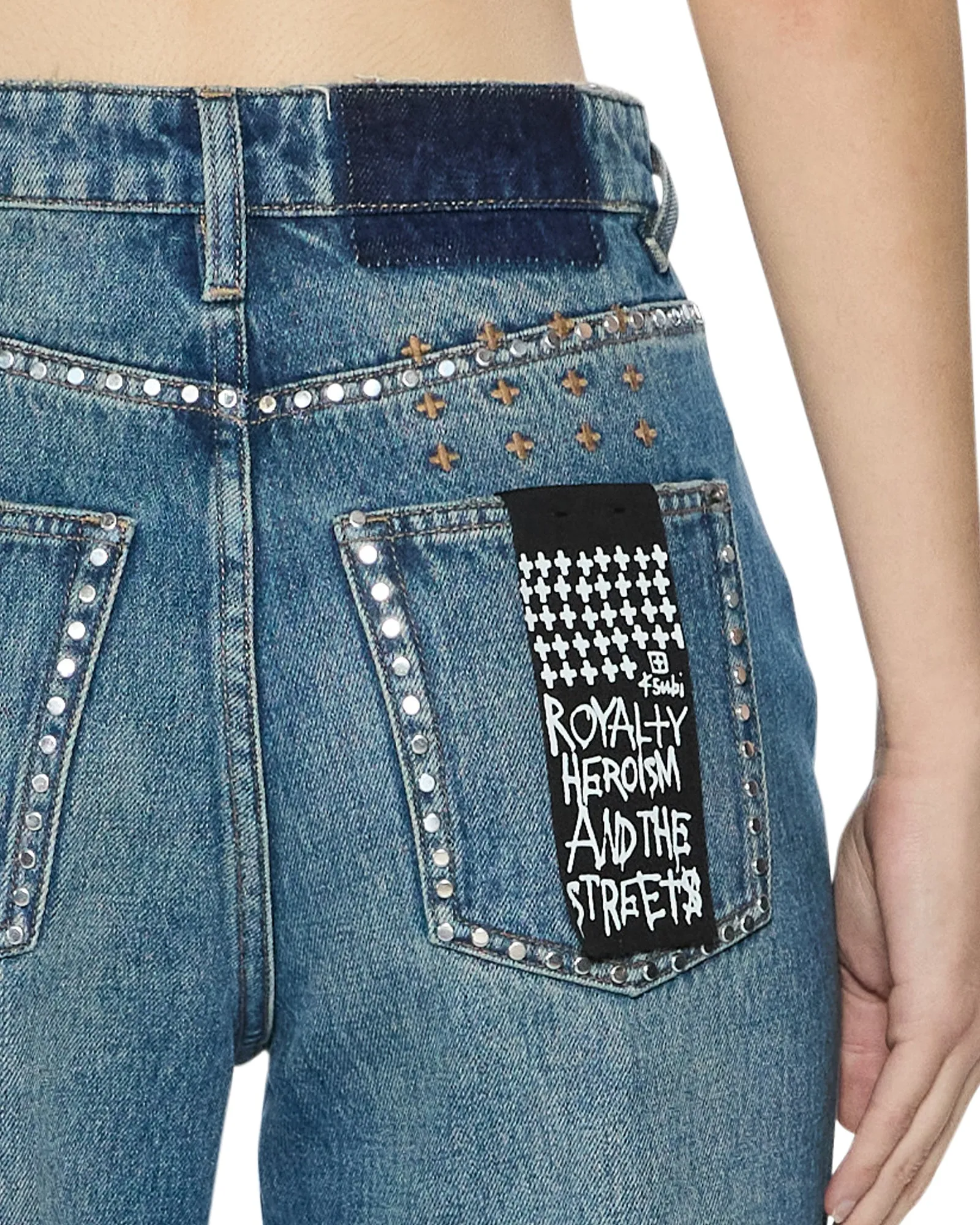 PLAYBACK TEXAS BLUE STUDDED Work Outfit No Fade Look