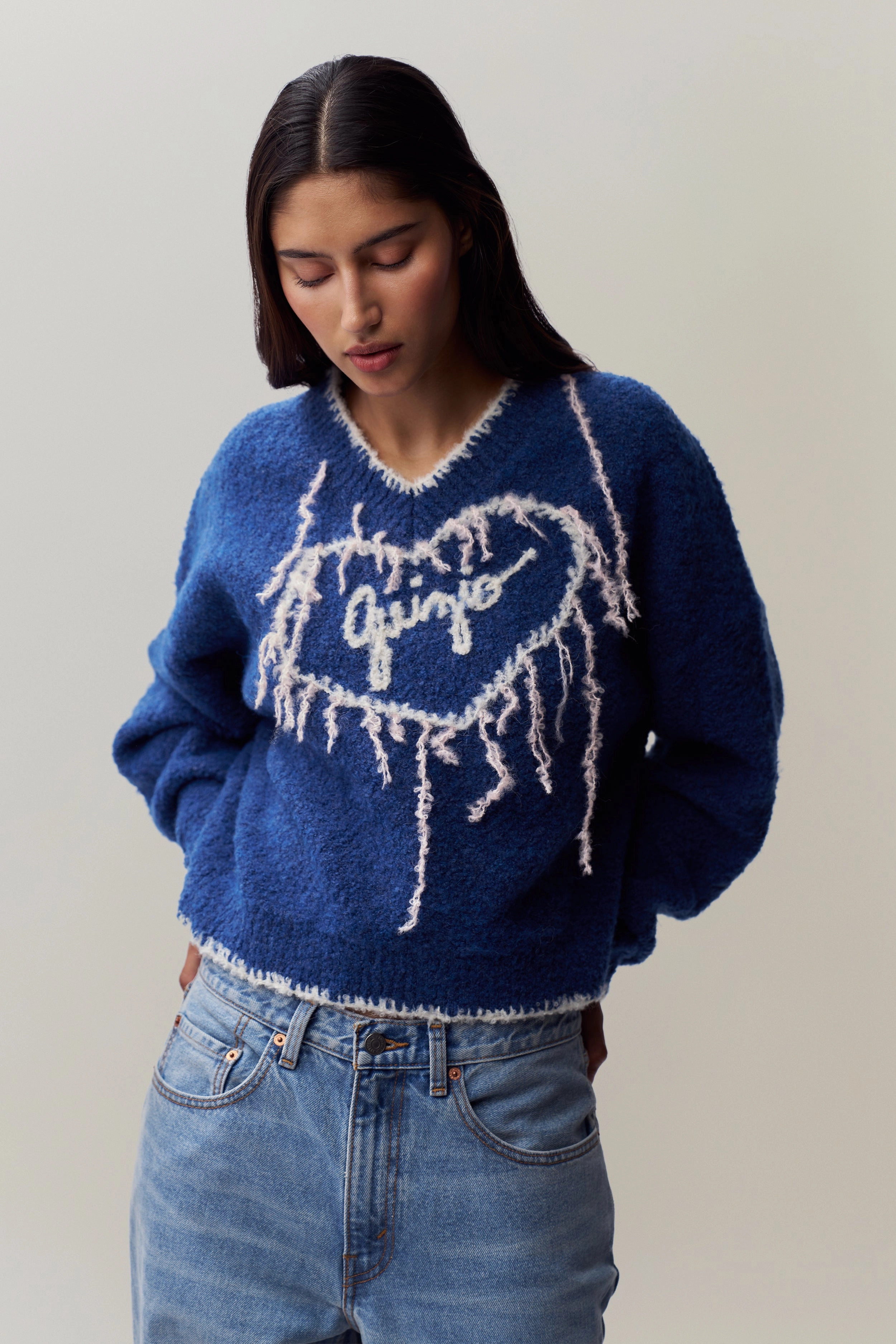 Interlock Weave weekday look Guizio Heart Sweater