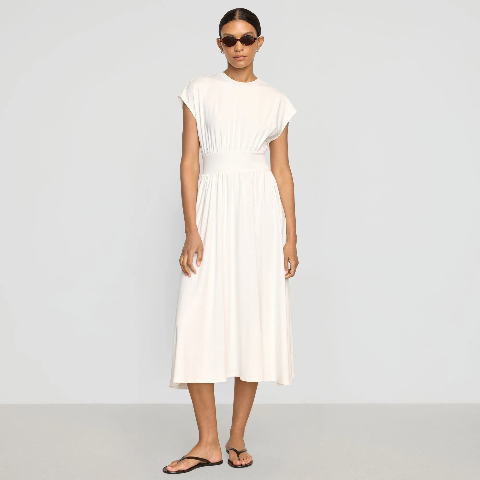Prima Jersey Midi Dress Retro Mood Chic Waist