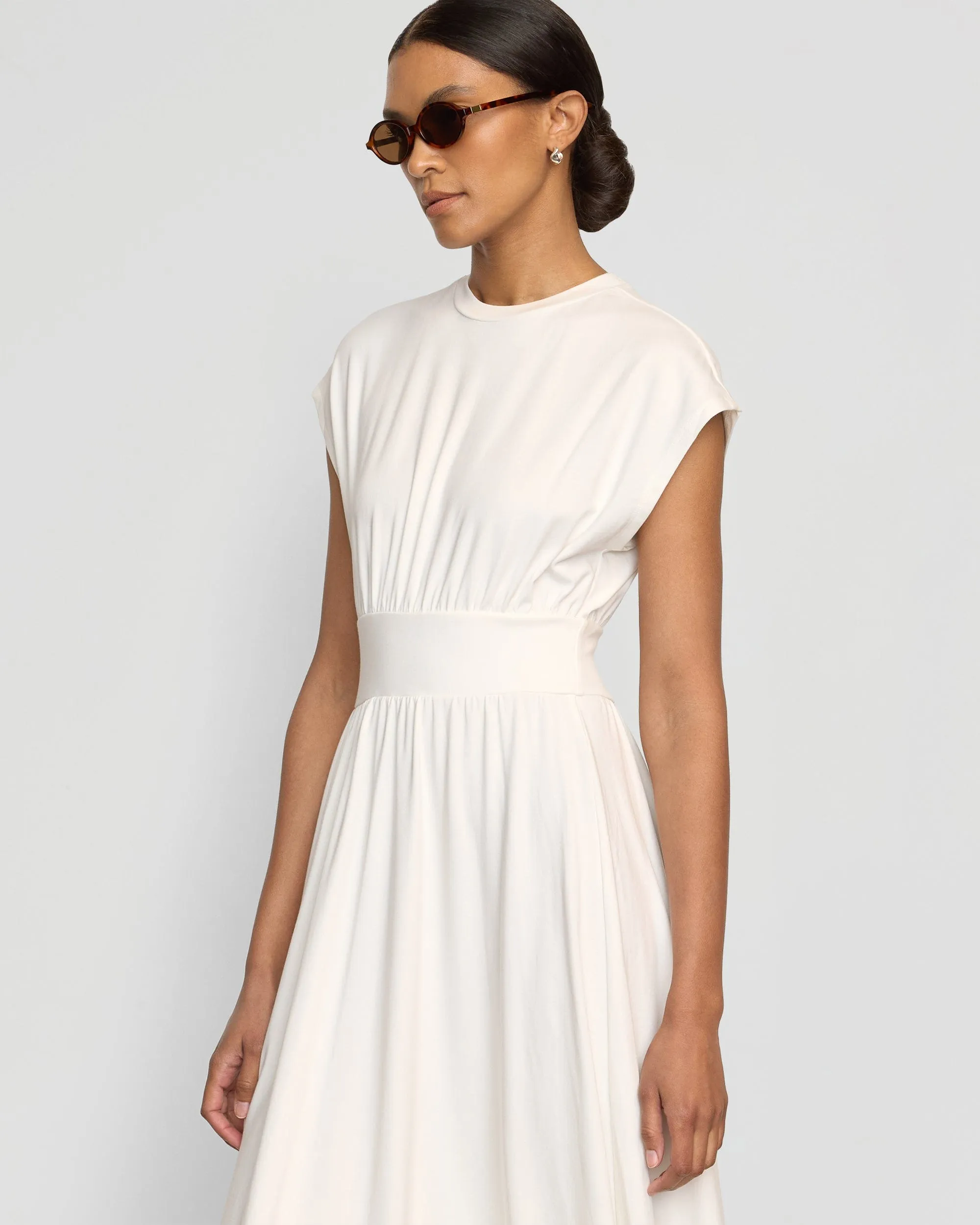 Natural Drape Effortless Tailoring Prima Jersey Midi Dress
