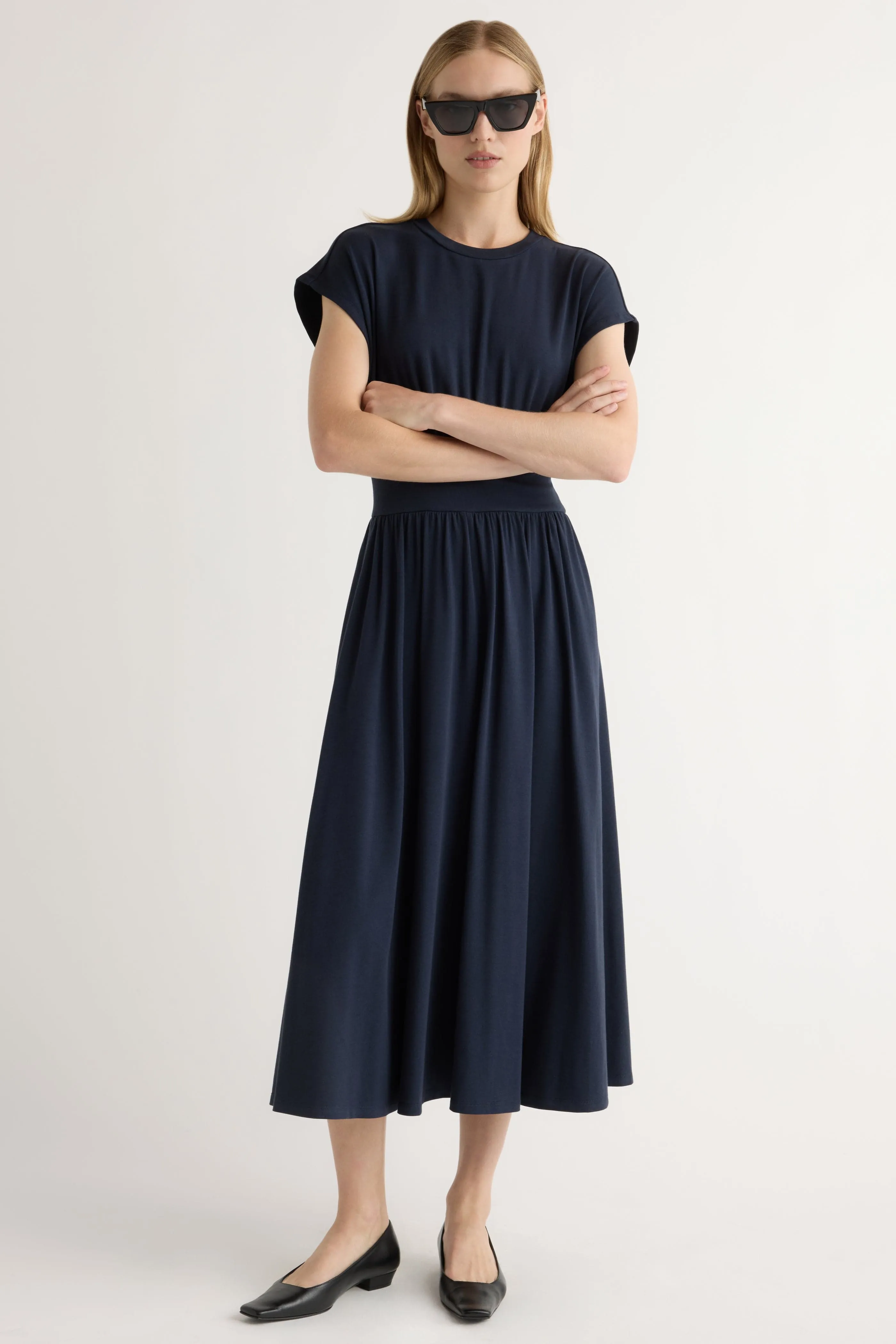 Prima Jersey Midi Dress Elegant Fabric