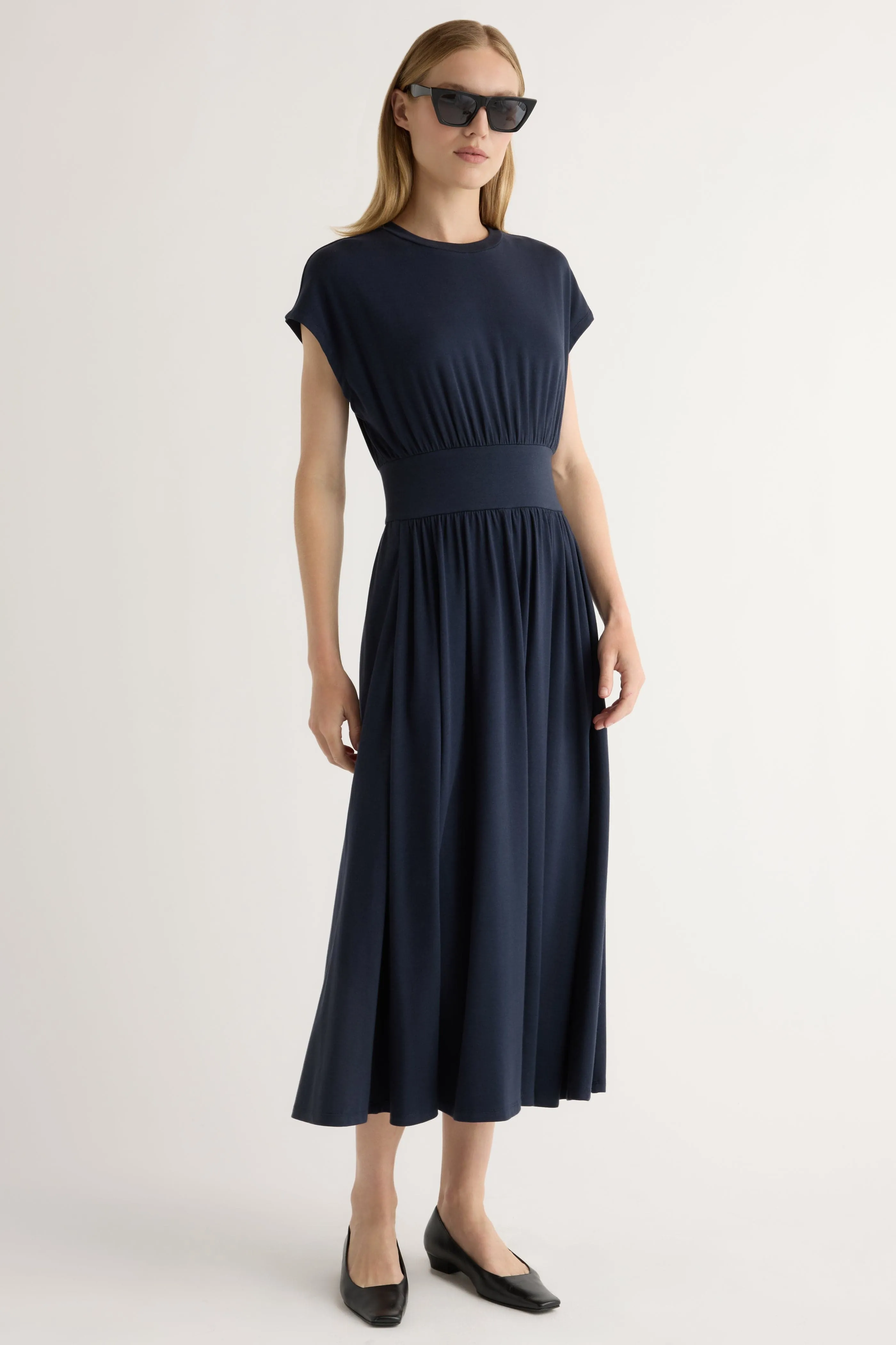 Prima Jersey Midi Dress Flowy summer gown Urban Minimalism