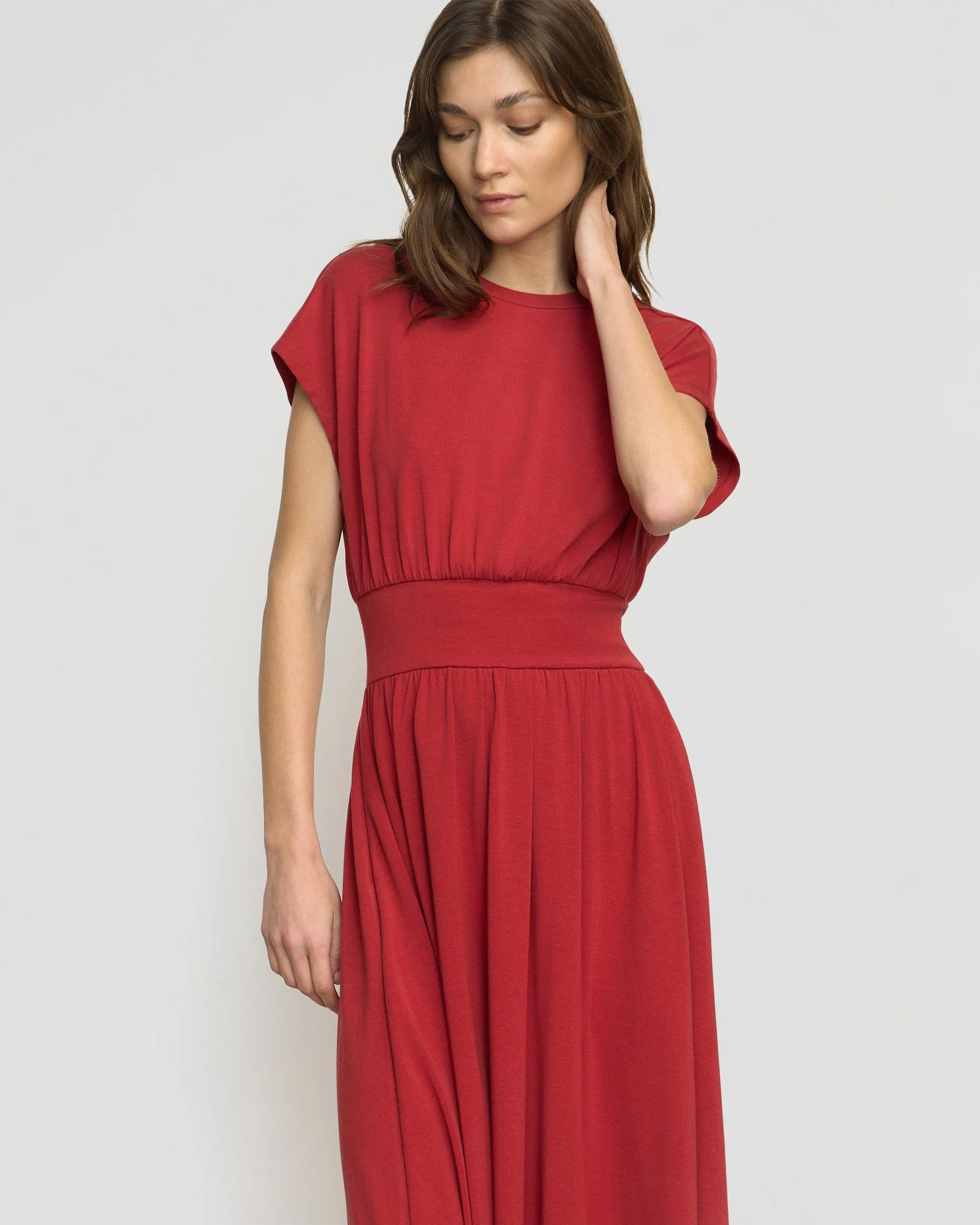 Smart and Chic Airy Feel Prima Jersey Midi Dress