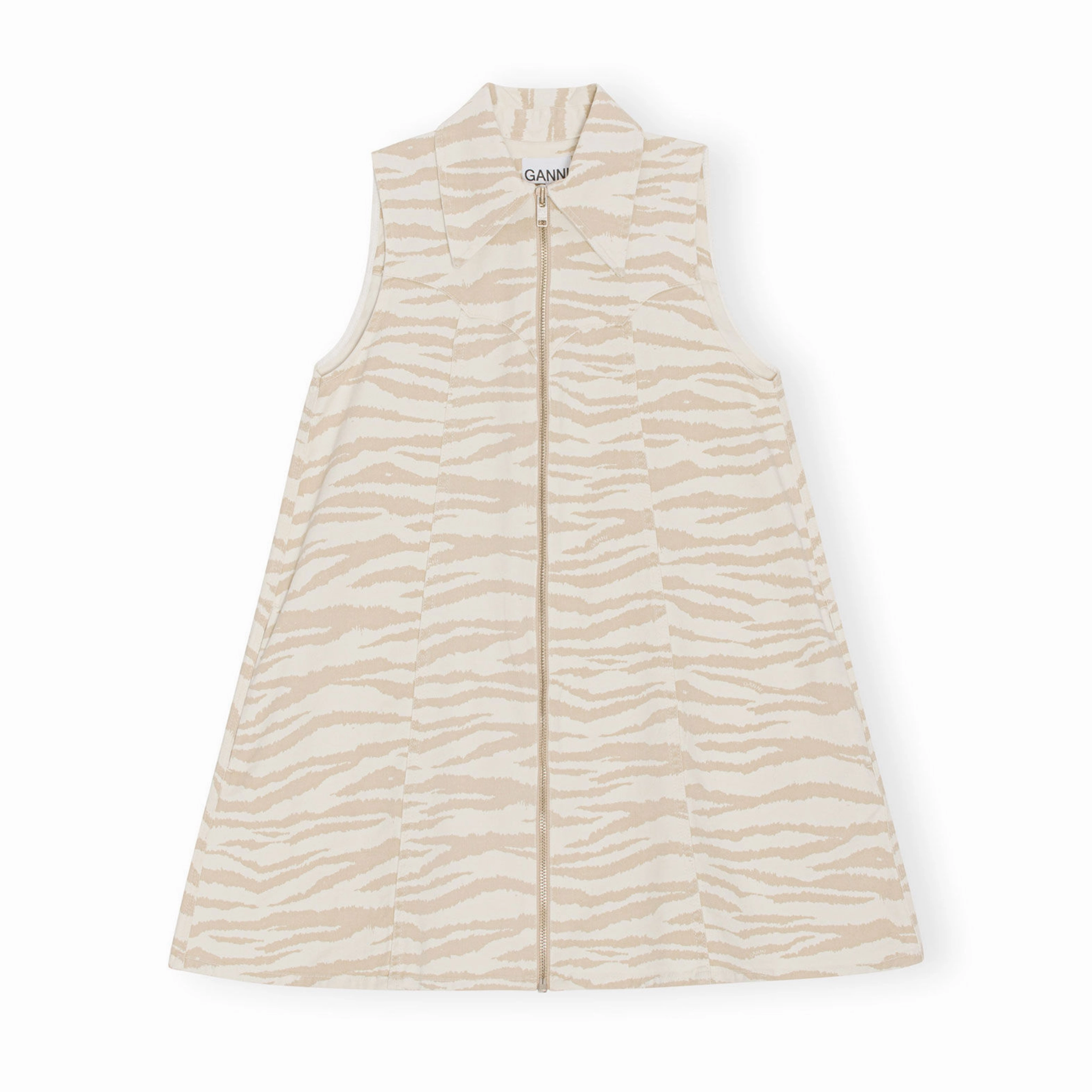 Print Denim Mini Dress Cool Finish Evening Classic