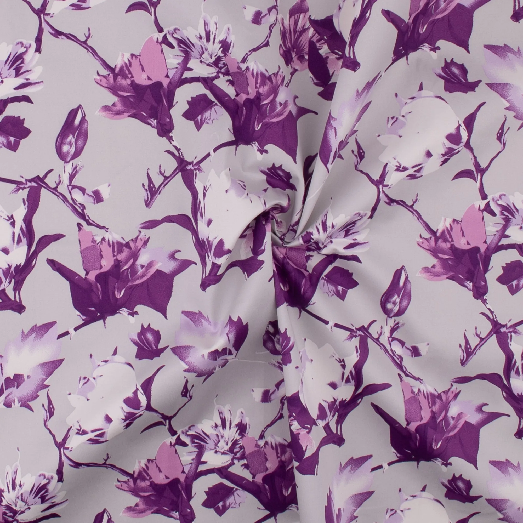 Printed Stretch Sateen - SANDY - 009 - Purple