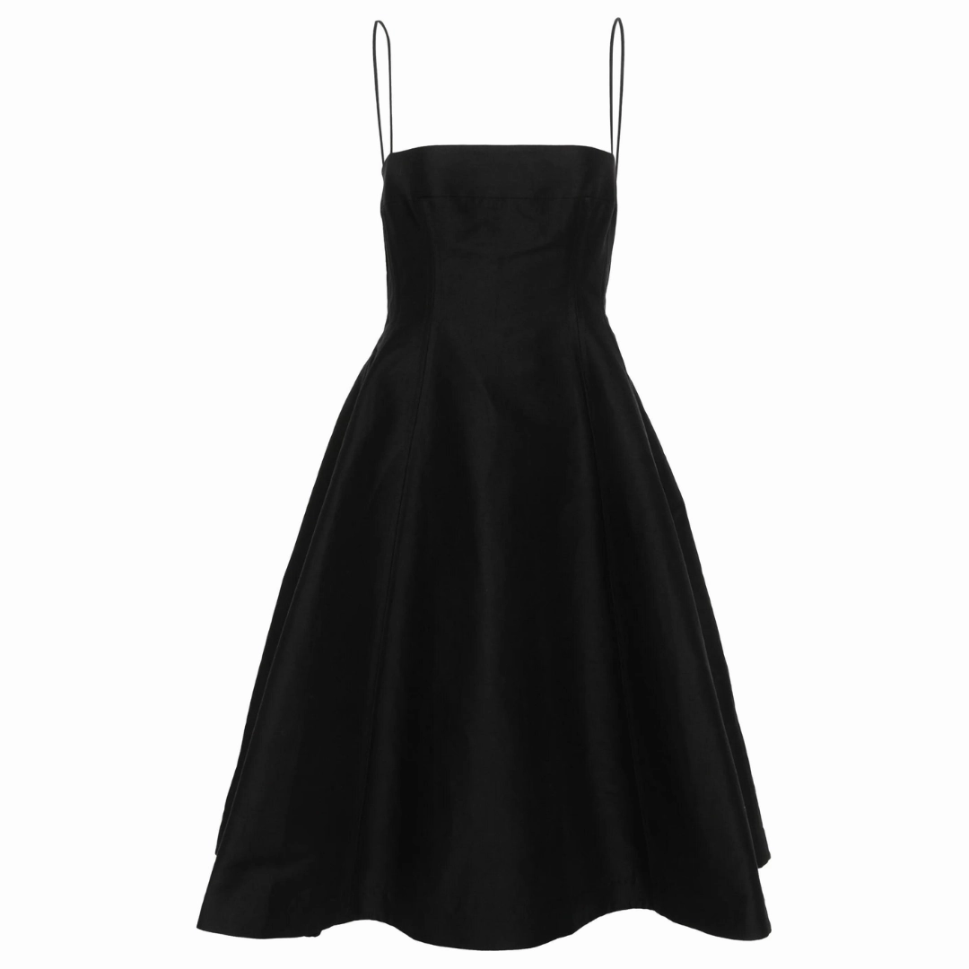 A-Line Peplum Midi Dress Essential Layer Elegant Tailoring