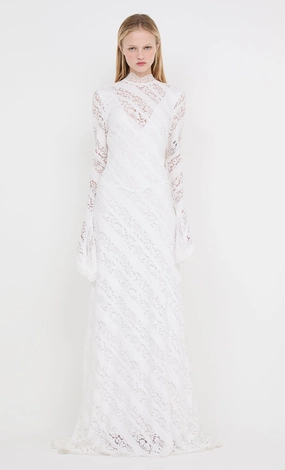 Balanced Light Brunch Fit HENRIETTA LONG SLEEVE GOWN - WHITE