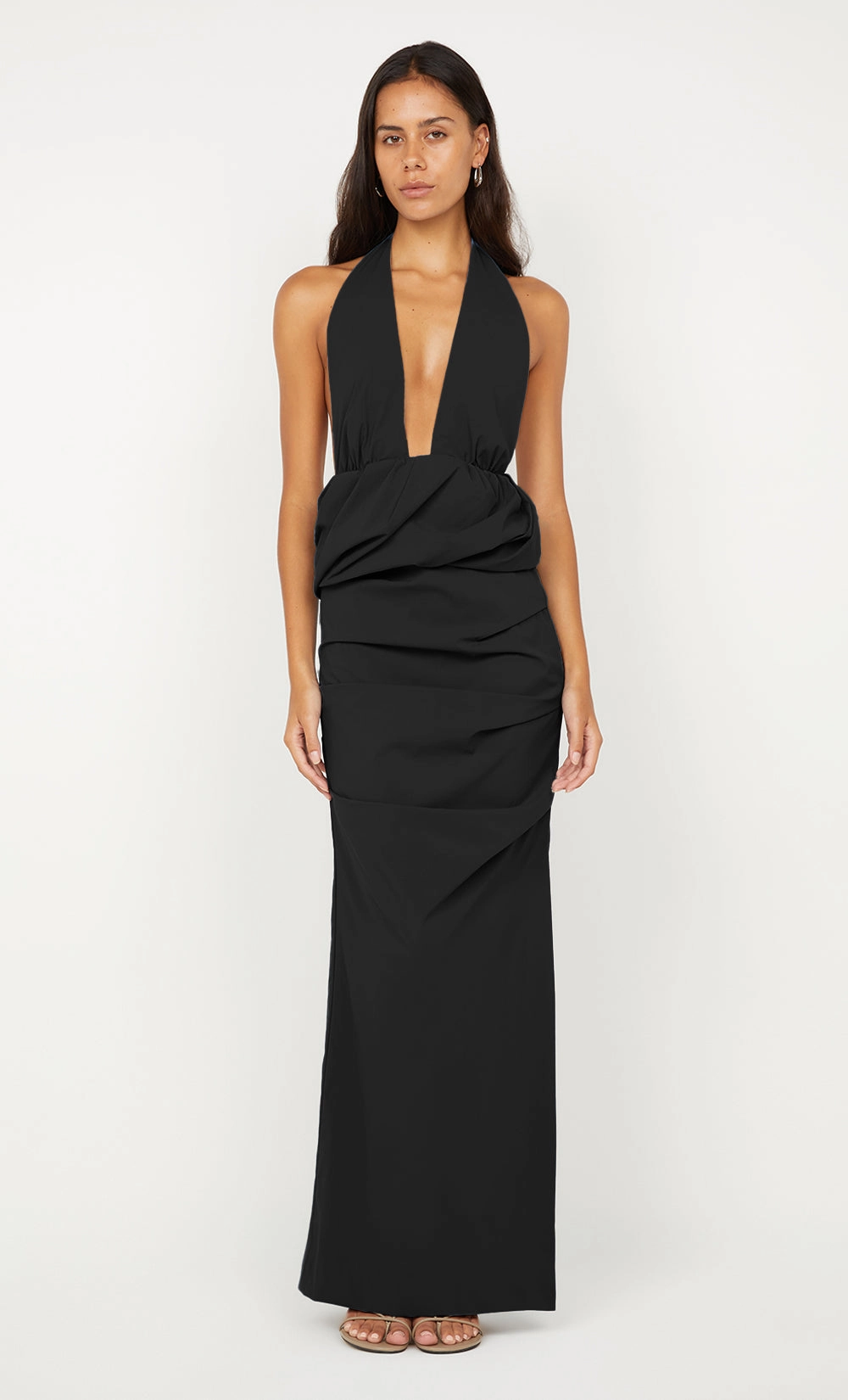 PRISCILLA BUBBLE MAXI DRESS - BLACK Short Sleeve Harmonious Layers