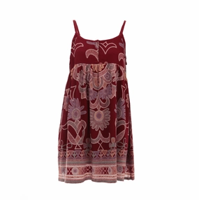 Mix-And-Match Checa Dress Burgundy