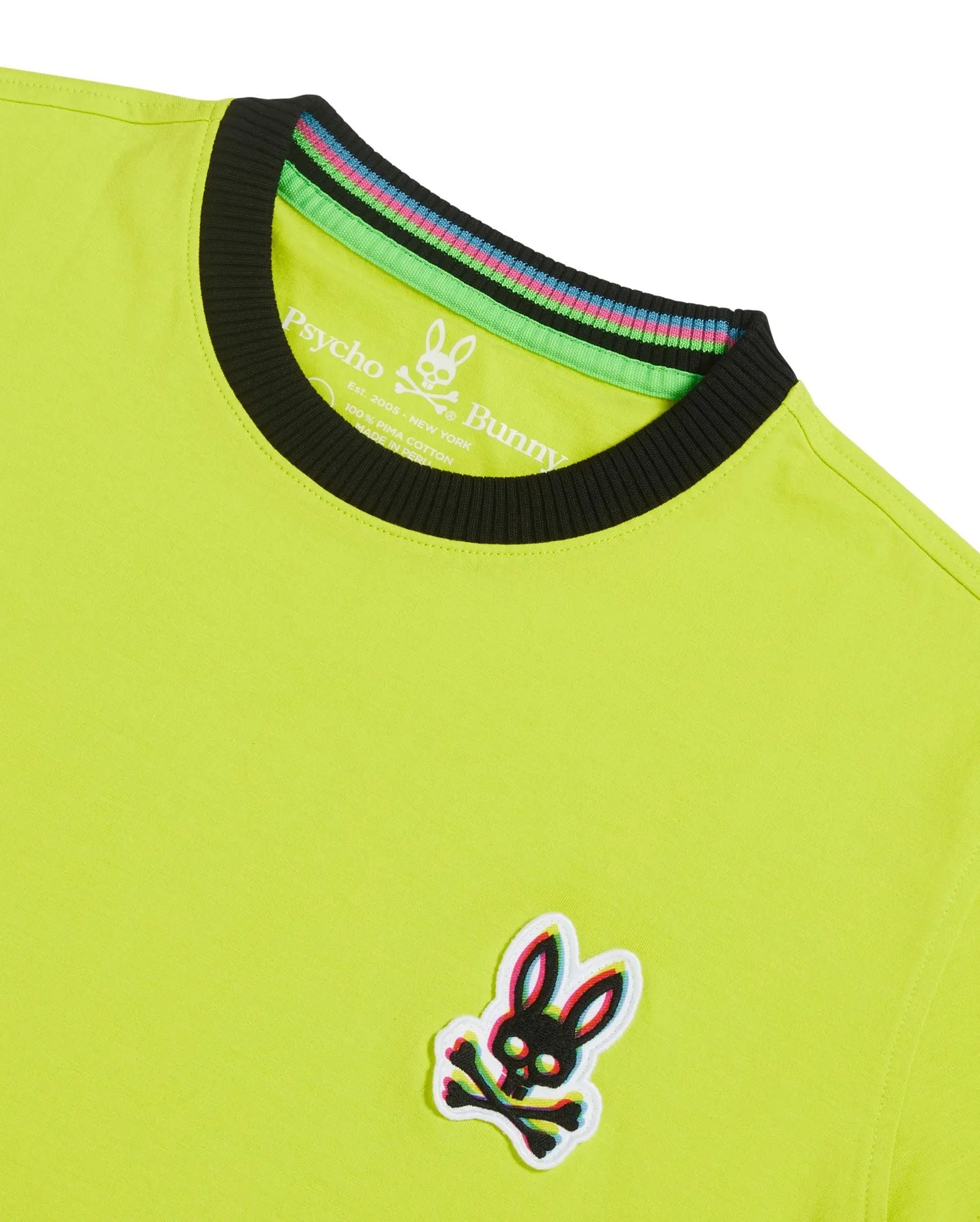 Psycho Bunny-Holloway Ringer Tee-Safety Yellow