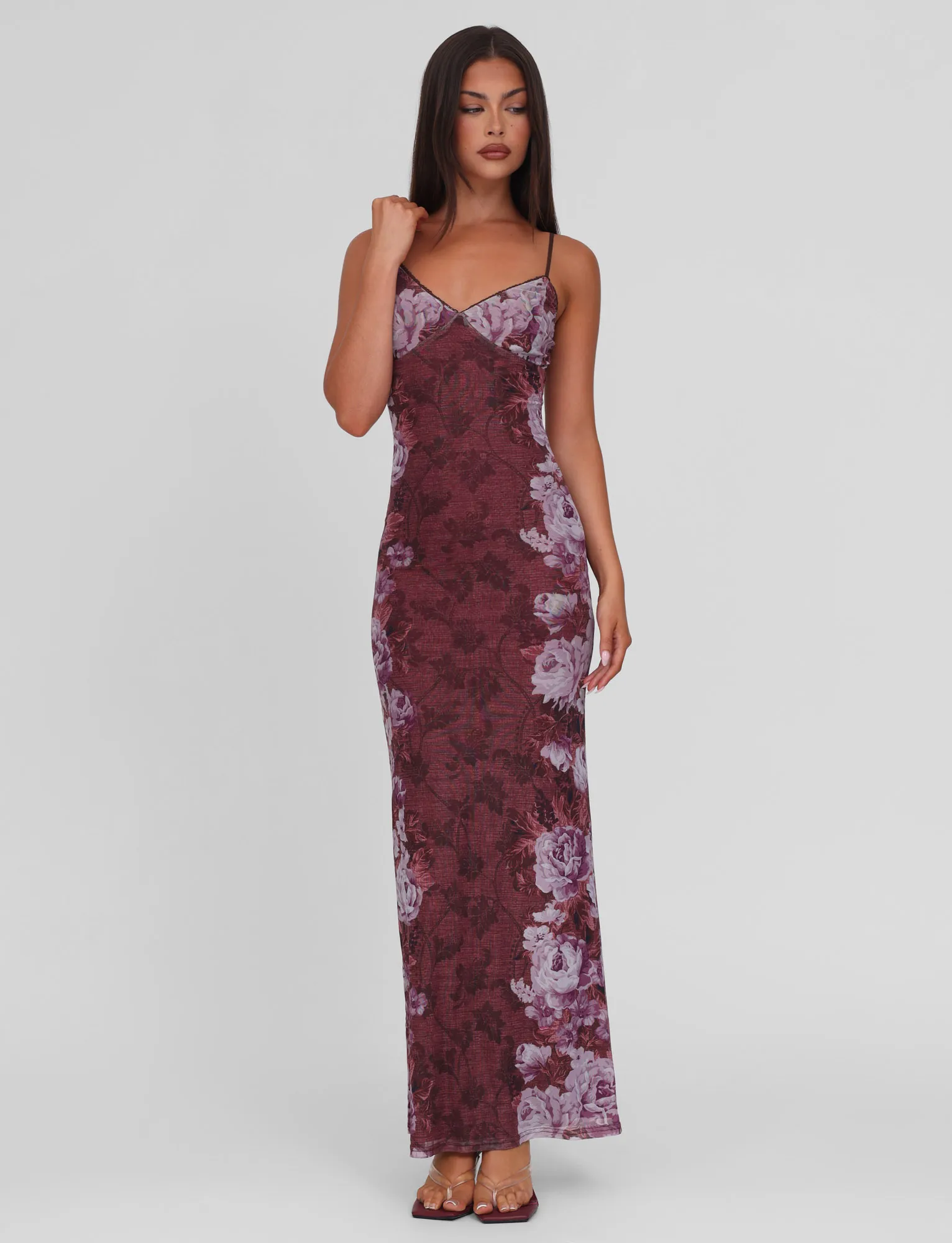 JULIANNA DRESS - MULTI : FLORAL : ROSE STRIPE Cut-Out-Detail