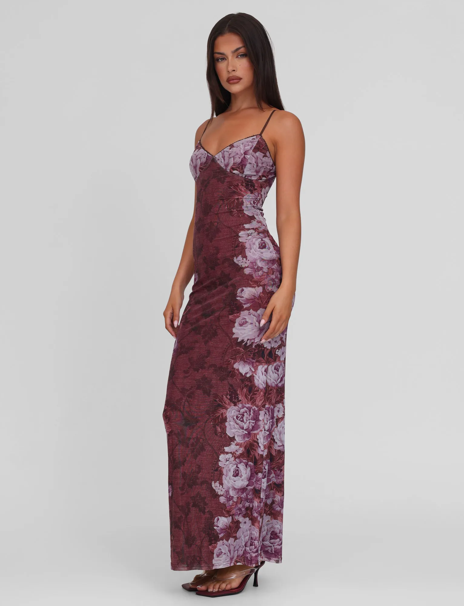 JULIANNA DRESS - MULTI : FLORAL : ROSE STRIPE Airy Touch