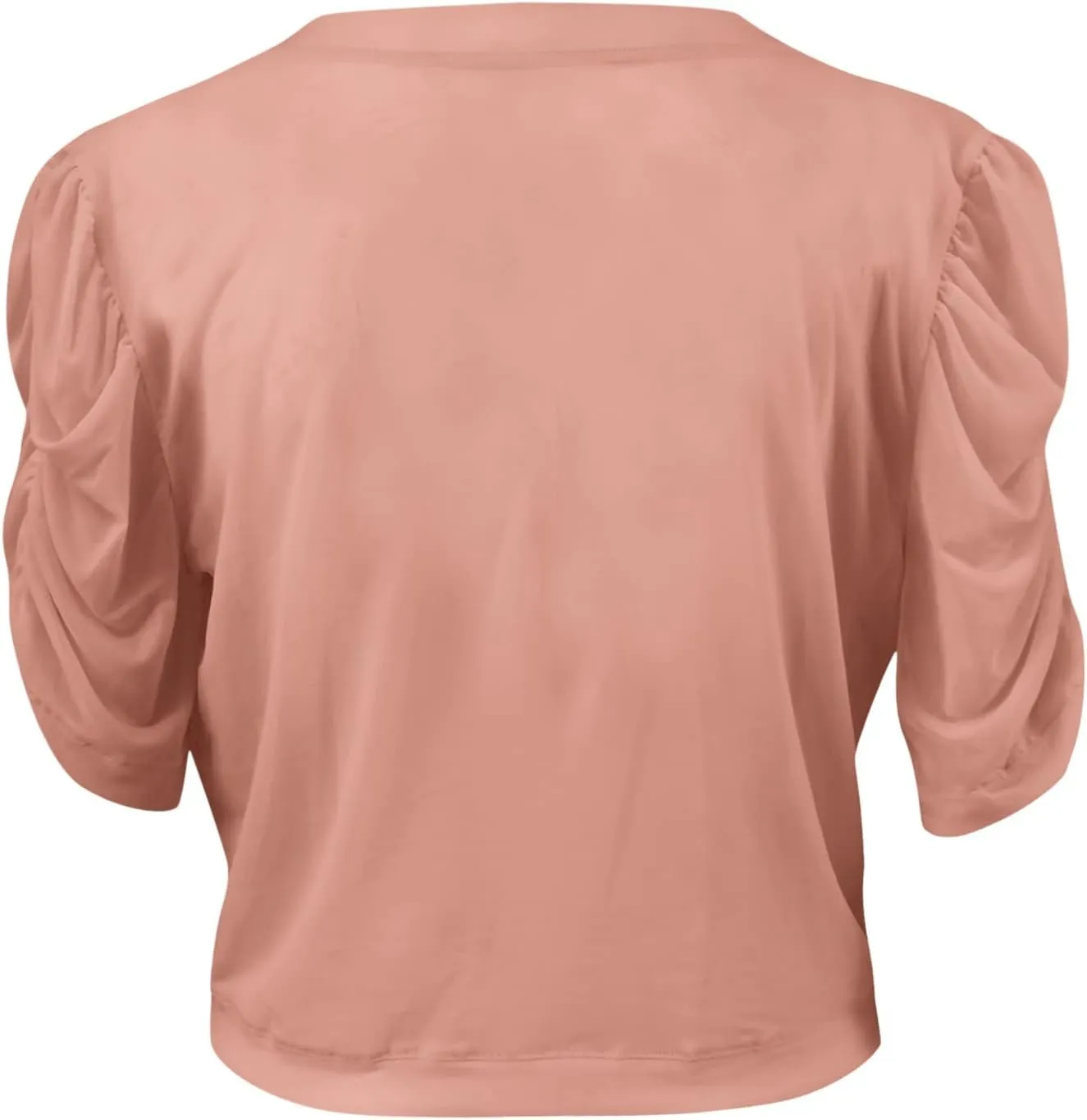 Puff Sleeve Shrugs for Women Summer Cropped Sheer Bolero Open Front Short Sleeve Chiffon Cardigans Lightweight Shrug