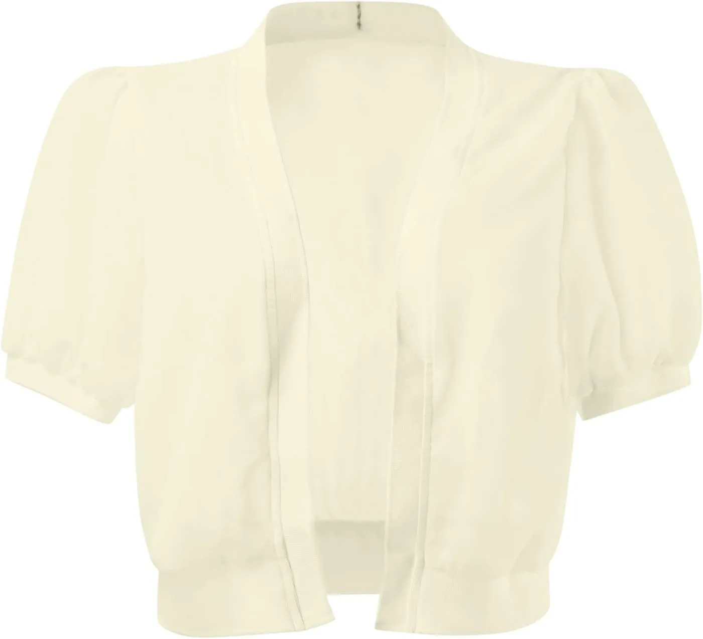 Puff Sleeve Shrugs for Women Summer Cropped Sheer Bolero Open Front Short Sleeve Chiffon Cardigans Lightweight Shrug