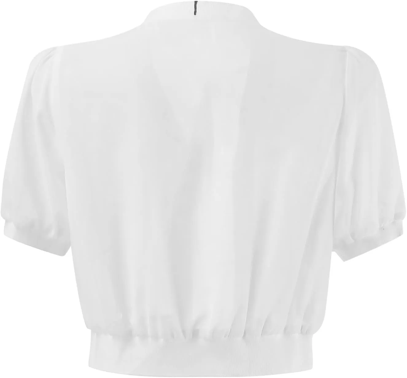 Puff Sleeve Shrugs for Women Summer Cropped Sheer Bolero Open Front Short Sleeve Chiffon Cardigans Lightweight Shrug