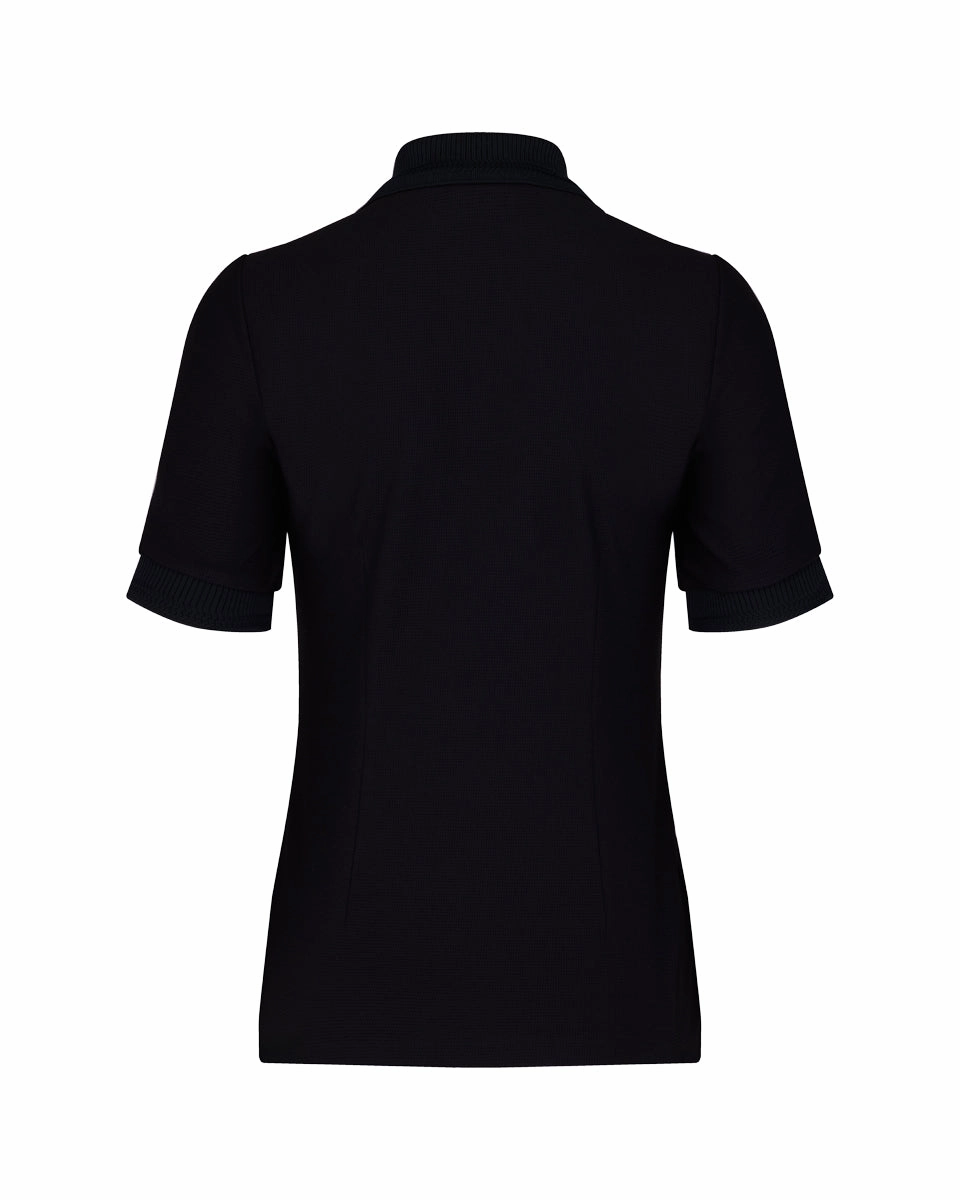 HypoallergenicConstruction Sustainable Textile puff sleeve collar t-shirt - Black