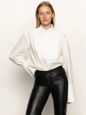 Chic Comfort Wear BreathableMaterial New Era Tuxedo Shirt White