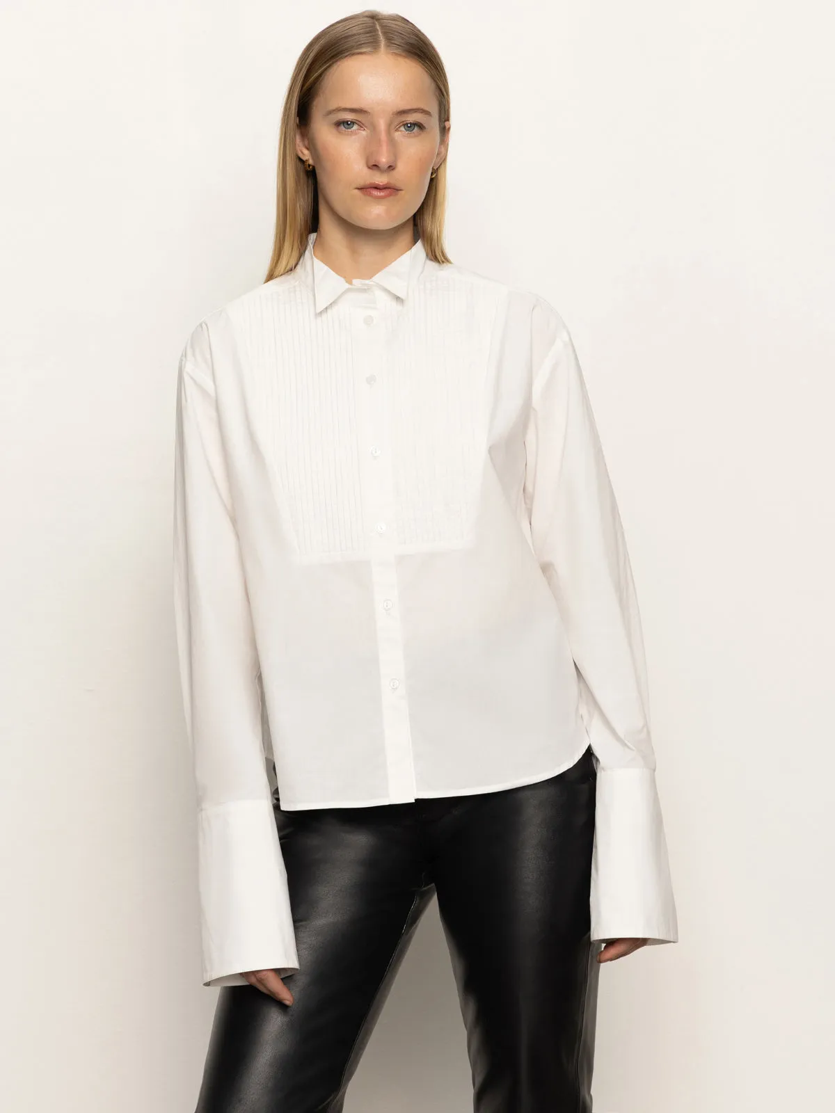 New Era Tuxedo Shirt White Smooth Neckline Chill Vibe
