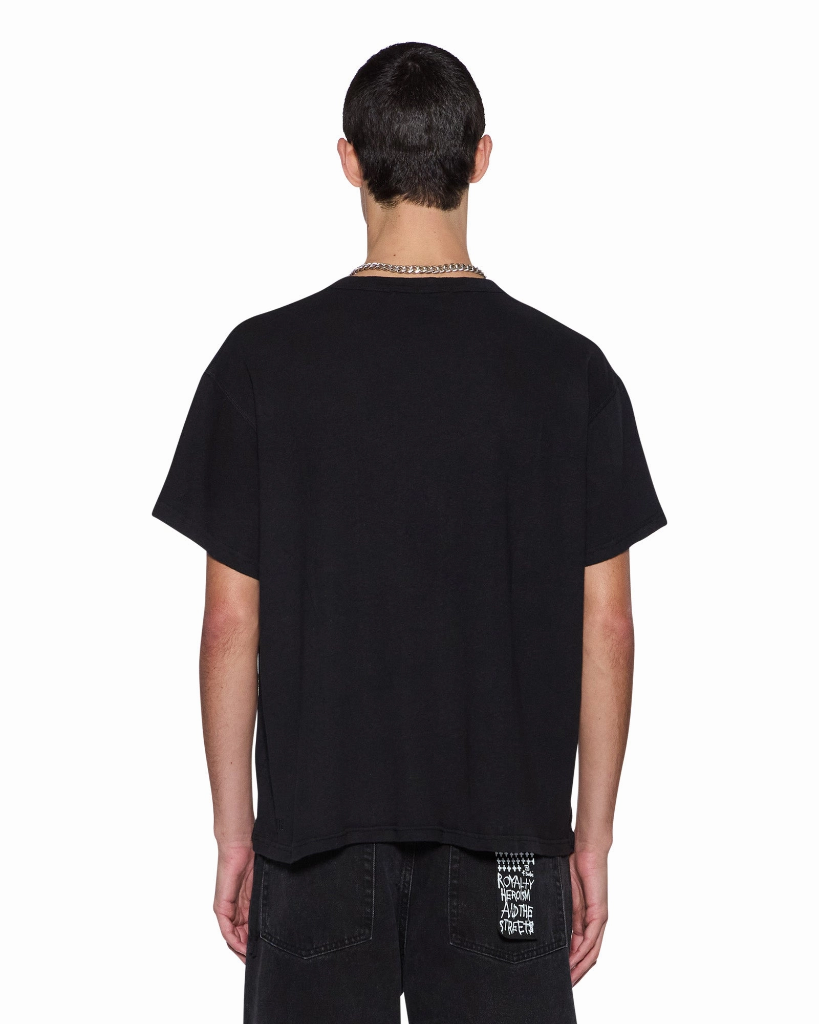 SLUB SID SS TEE BLACK Vintage Style Minimalistic Wear