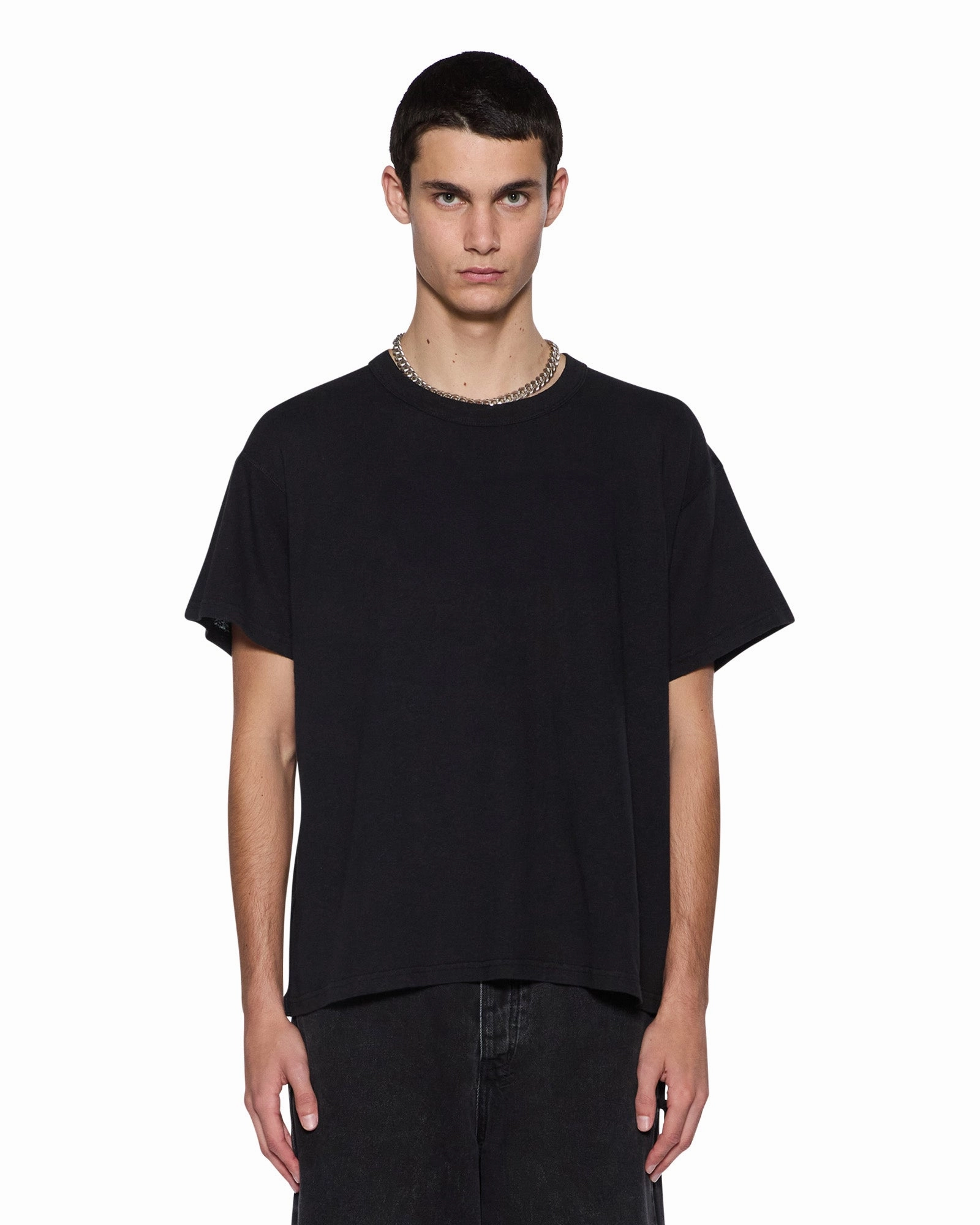 SLUB SID SS TEE BLACK Everyday Wearable weekday wear
