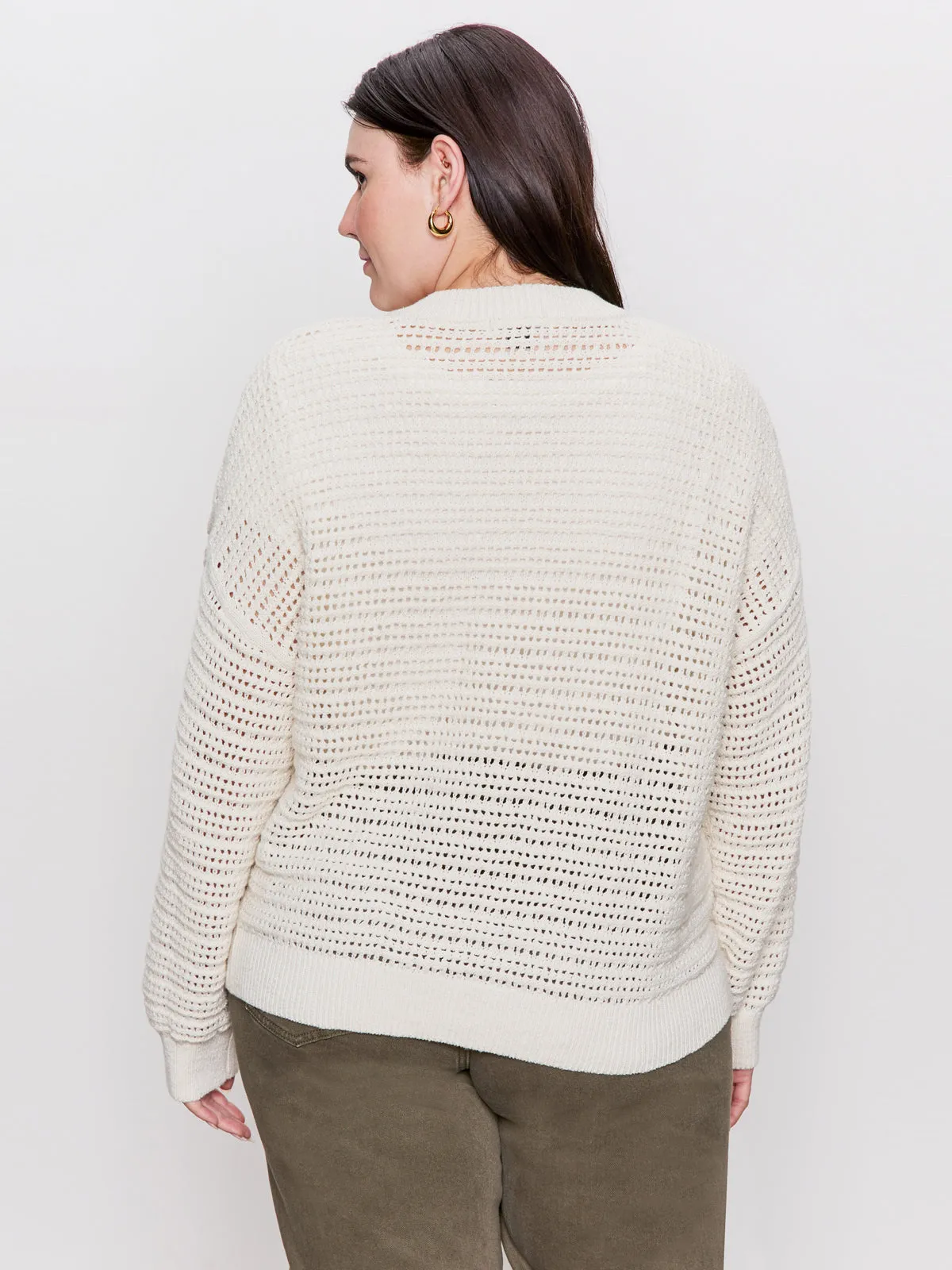 Storm Resistant Closure Timeless Protection Open Knit Bomber Jacket Chalk Extended Sizing