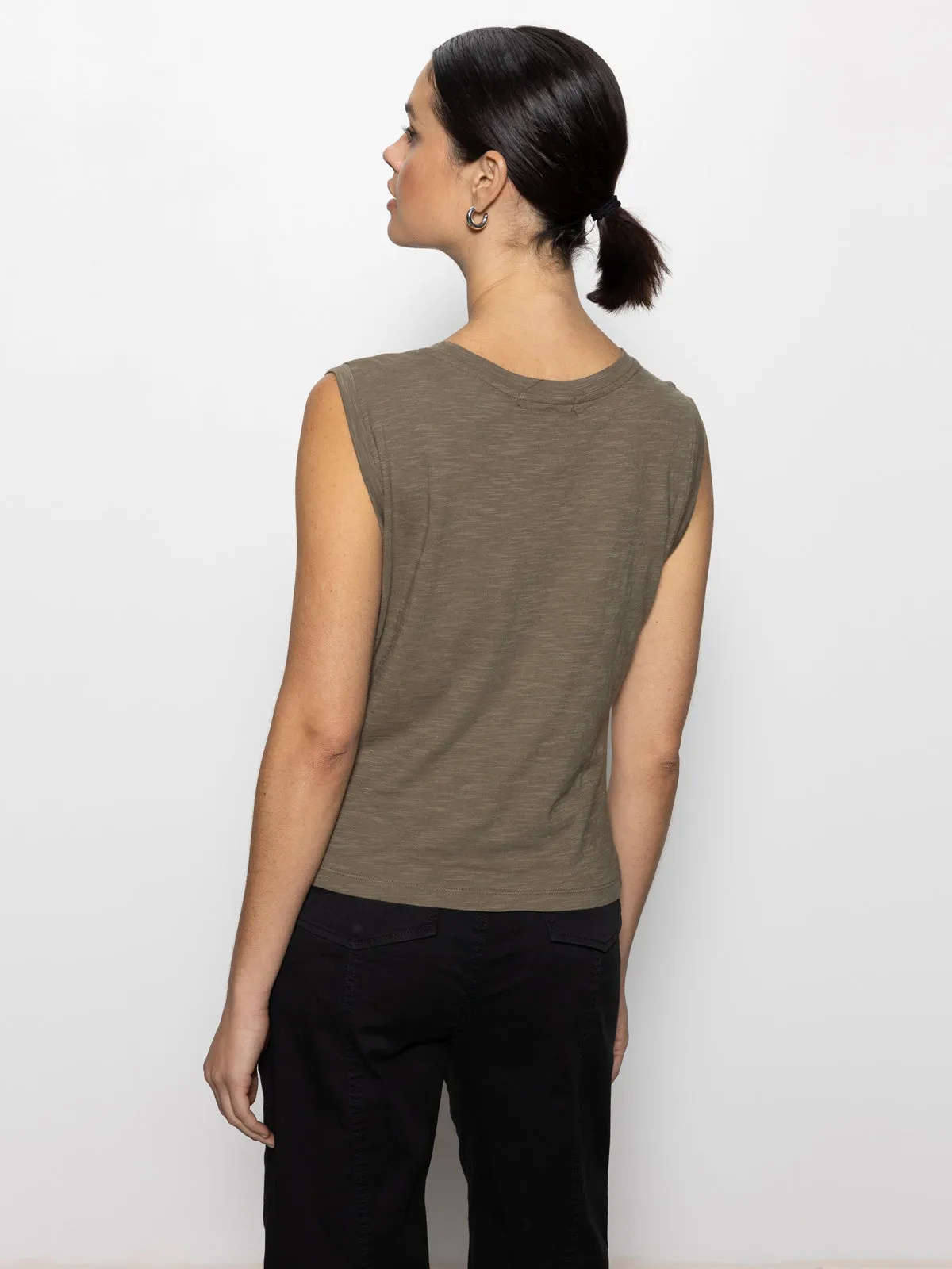 Draped Tank Burnt Olive Comfortable and stylish