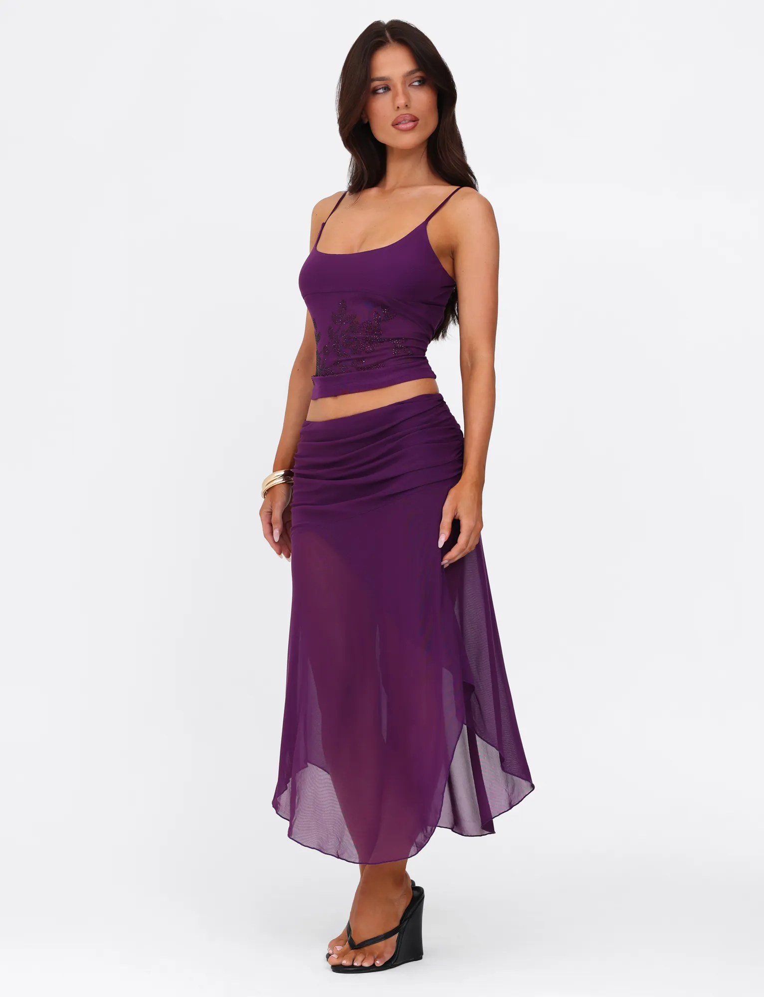 MARIANA SKIRT - PURPLE Vibrant Flow Simple Motion